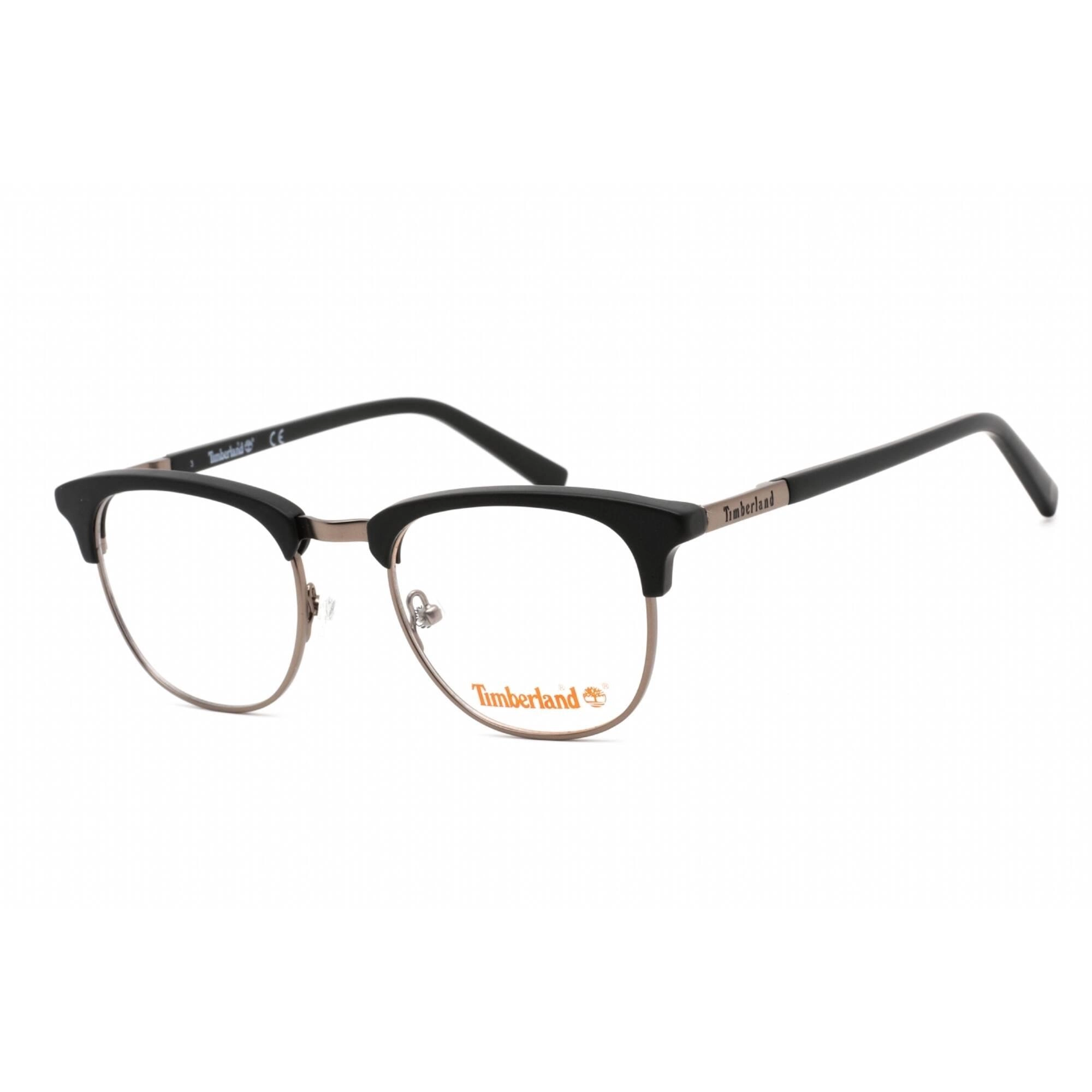 Timberland Men's Eyeglasses - Full Rim Round Matte Black Metal Frame | TB1582 002