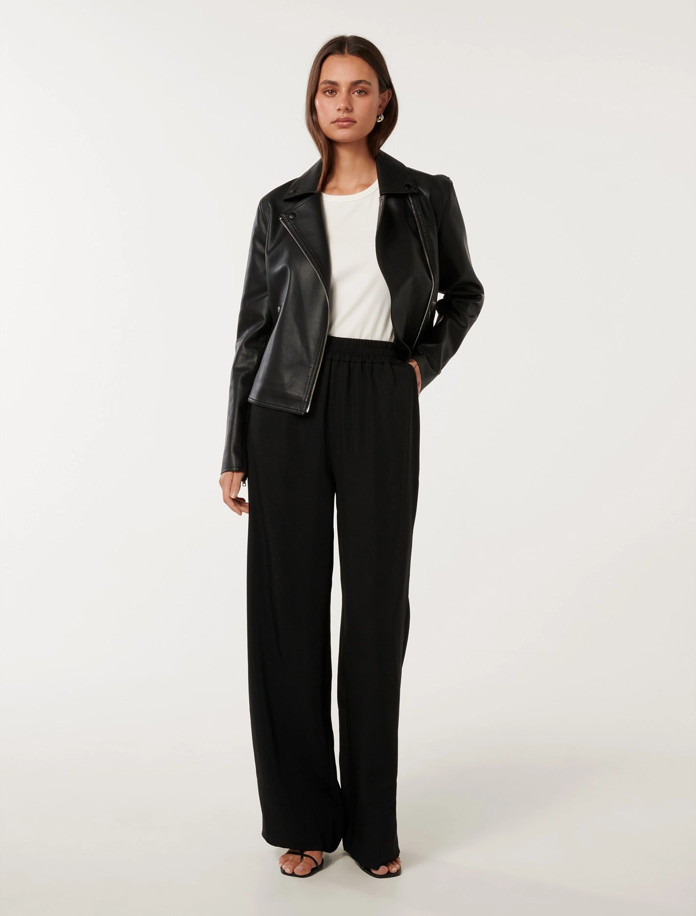Tina Faux Leather Biker Jacket