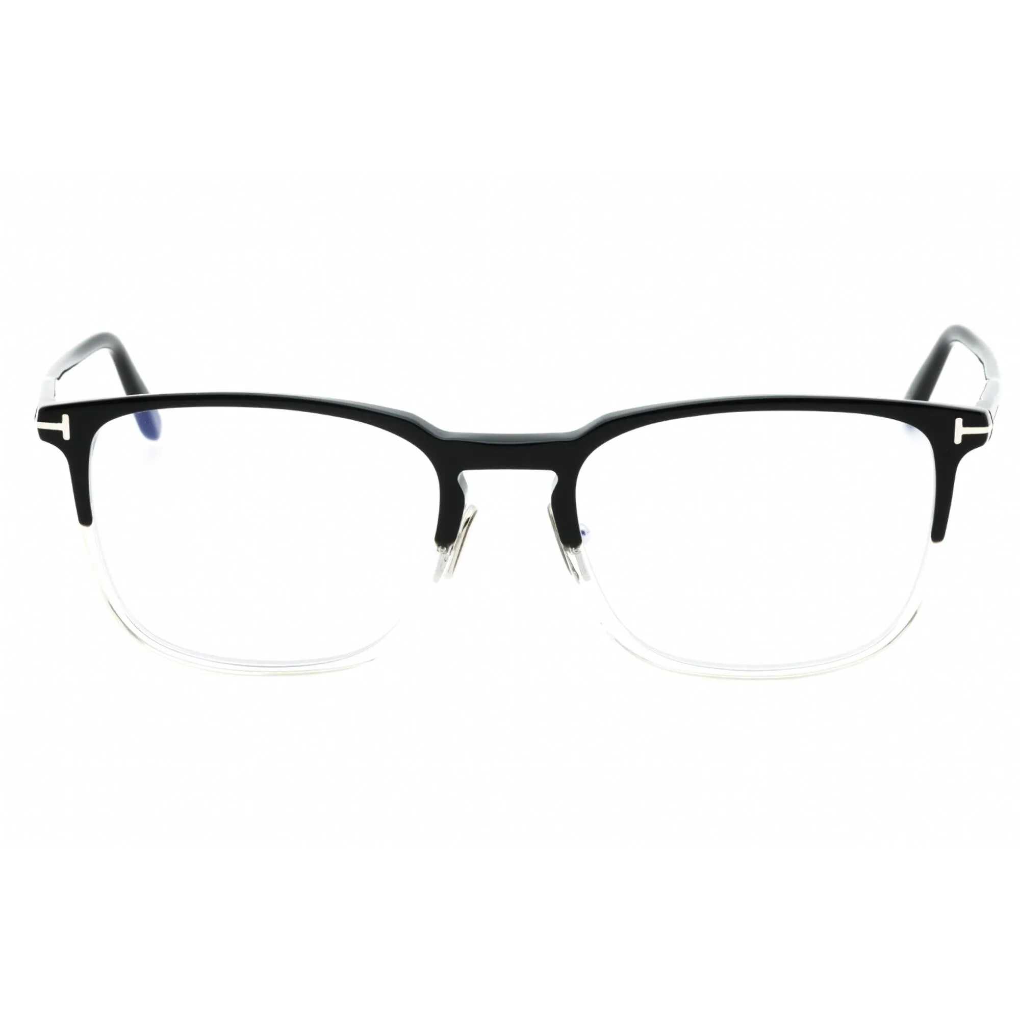 Tom Ford Men's Eyeglasses - Black/Crystal Acetate Square Full Rim Frame | FT5699-B 005