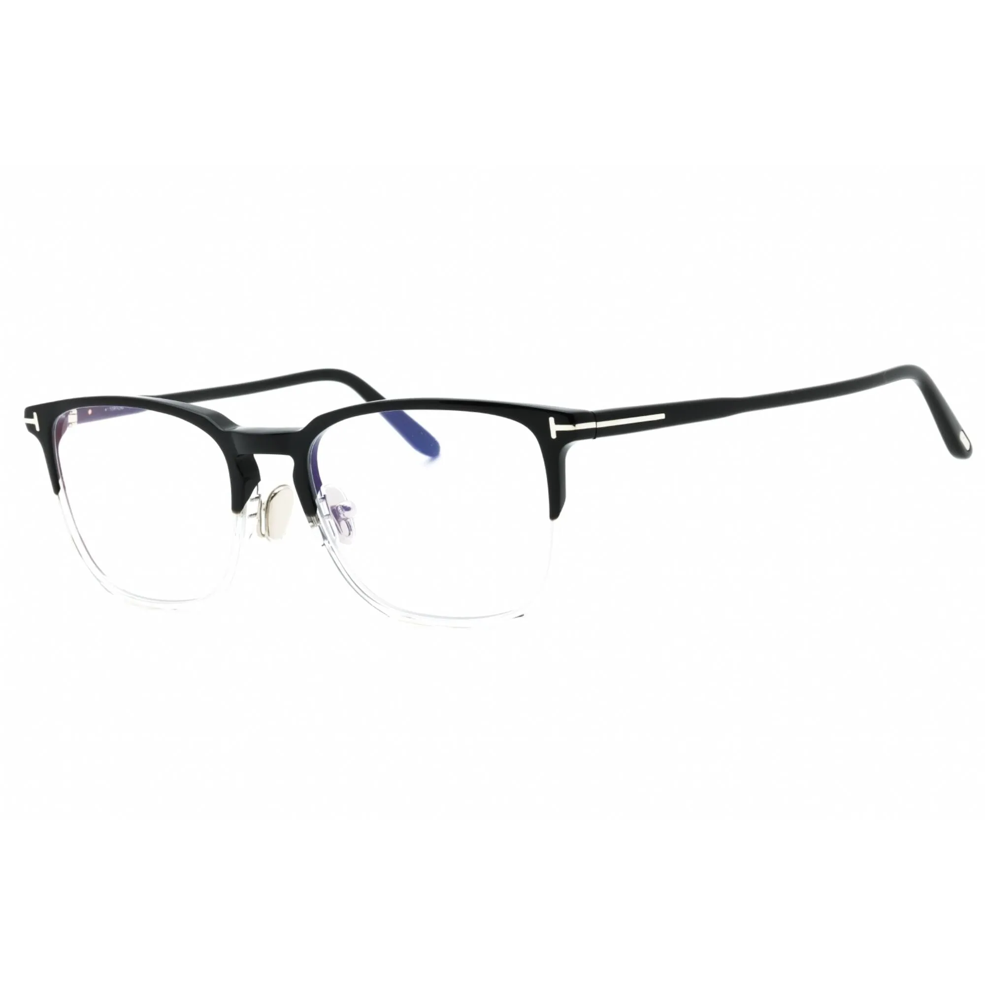 Tom Ford Men's Eyeglasses - Black/Crystal Acetate Square Full Rim Frame | FT5699-B 005