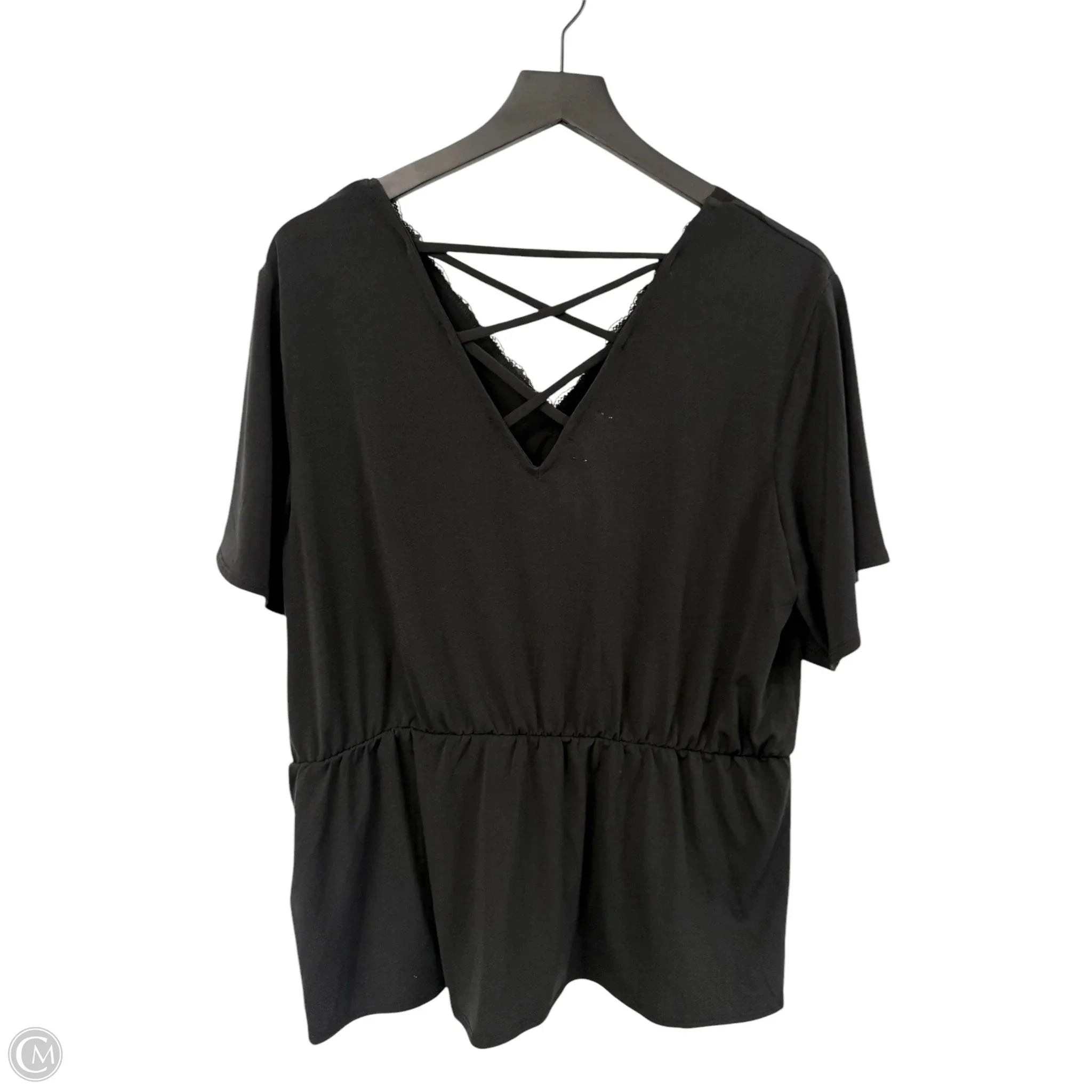 Top Short Sleeve By Maurices In Black, Size: Xl