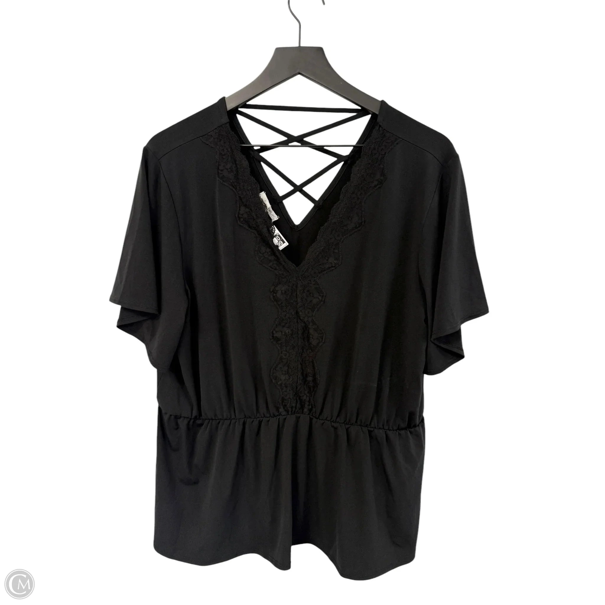 Top Short Sleeve By Maurices In Black, Size: Xl