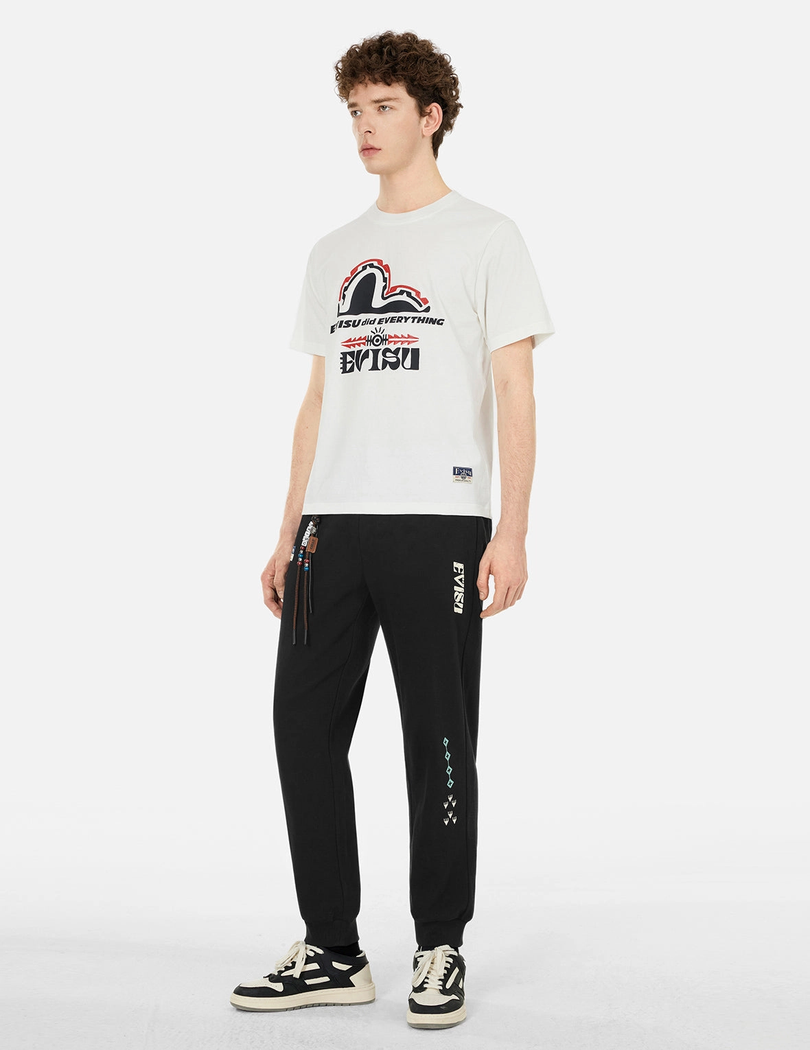 Totem Seagull Embroidery Straight Fit Sweatpants