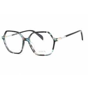 Tous Men's Eyeglasses - Full Rim Shiny Havana Blue Plastic Rectangular | VTOB31 0VBG