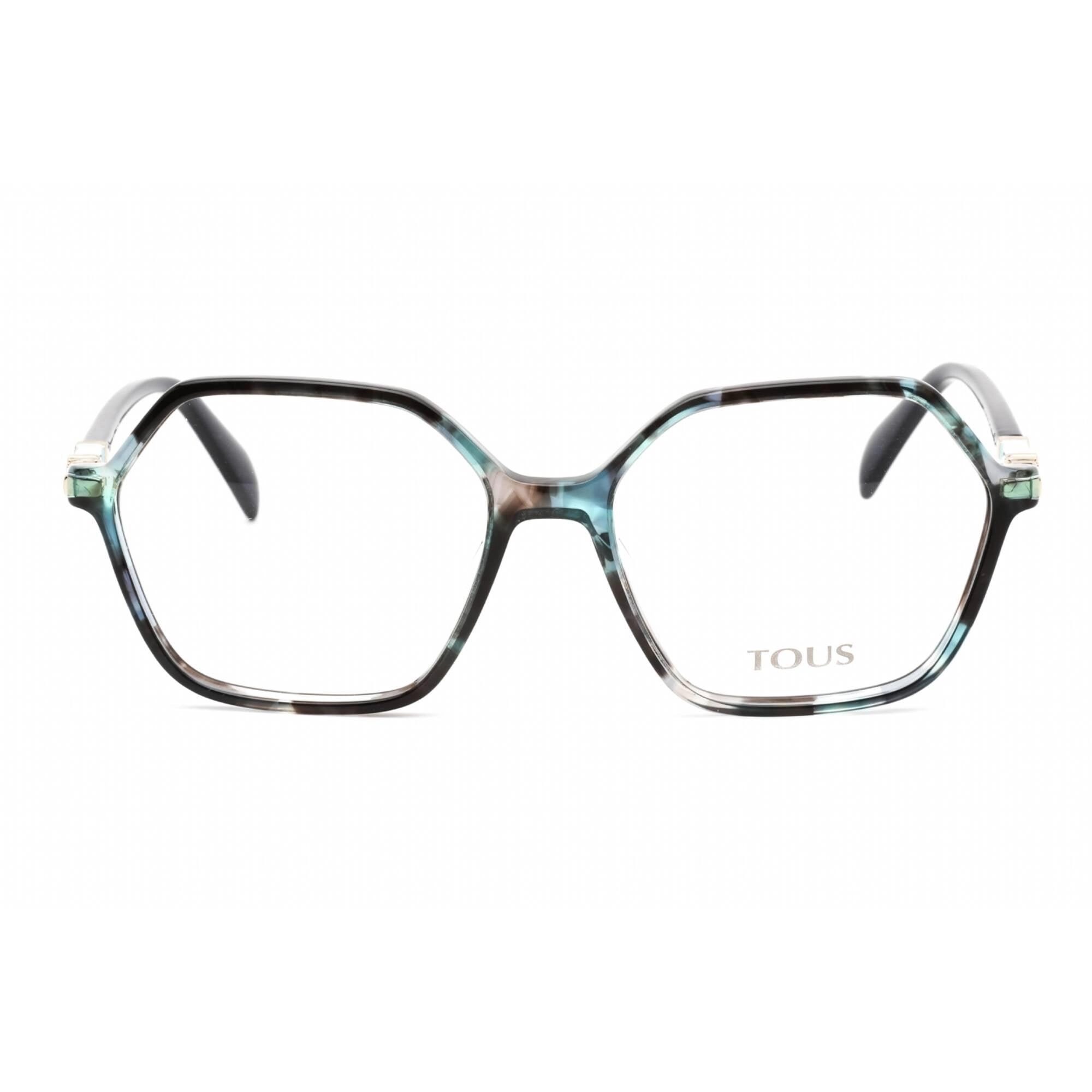 Tous Men's Eyeglasses - Full Rim Shiny Havana Blue Plastic Rectangular | VTOB31 0VBG