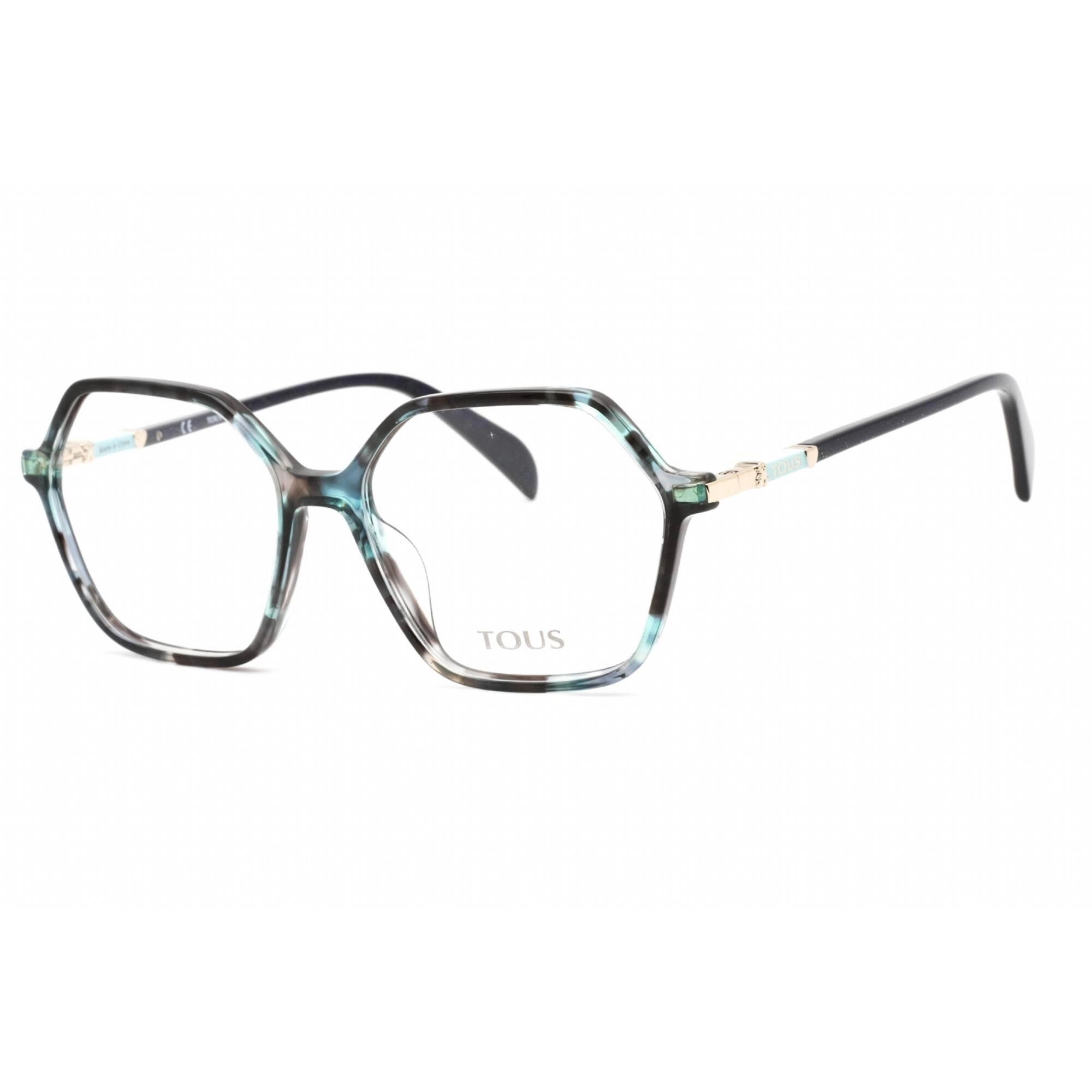 Tous Men's Eyeglasses - Full Rim Shiny Havana Blue Plastic Rectangular | VTOB31 0VBG