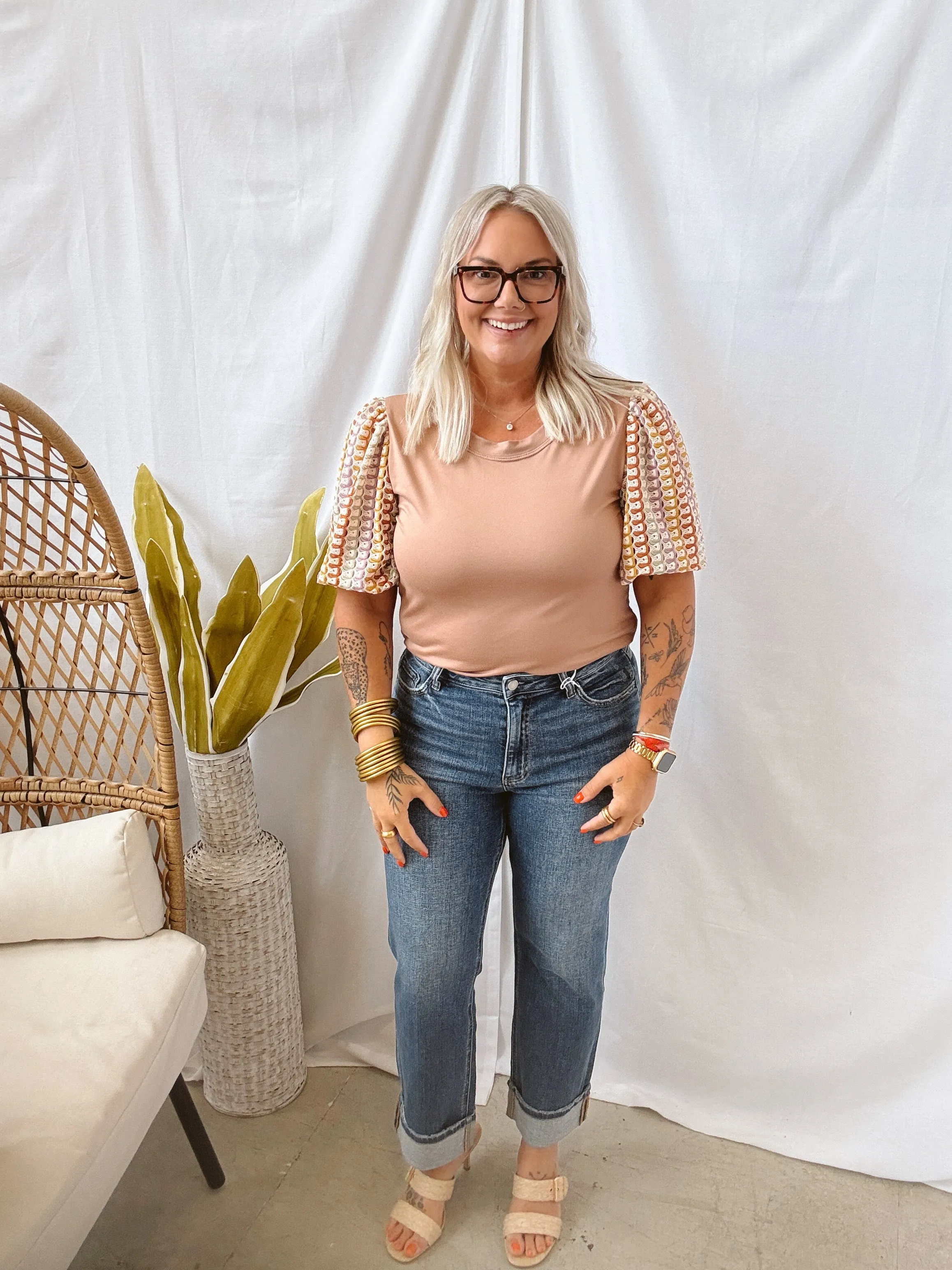 Truffle Top with Fun Sleeve Detail