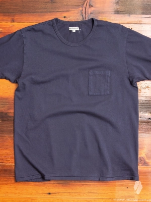 Tube Knit Pocket T-Shirt in Moon Blue