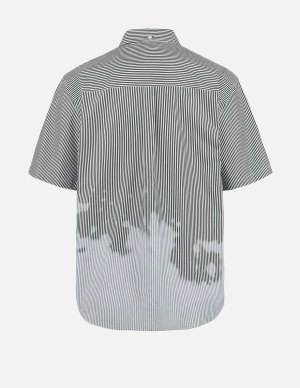 Two-tone Striped Oversized  Short-sleeve Shirt