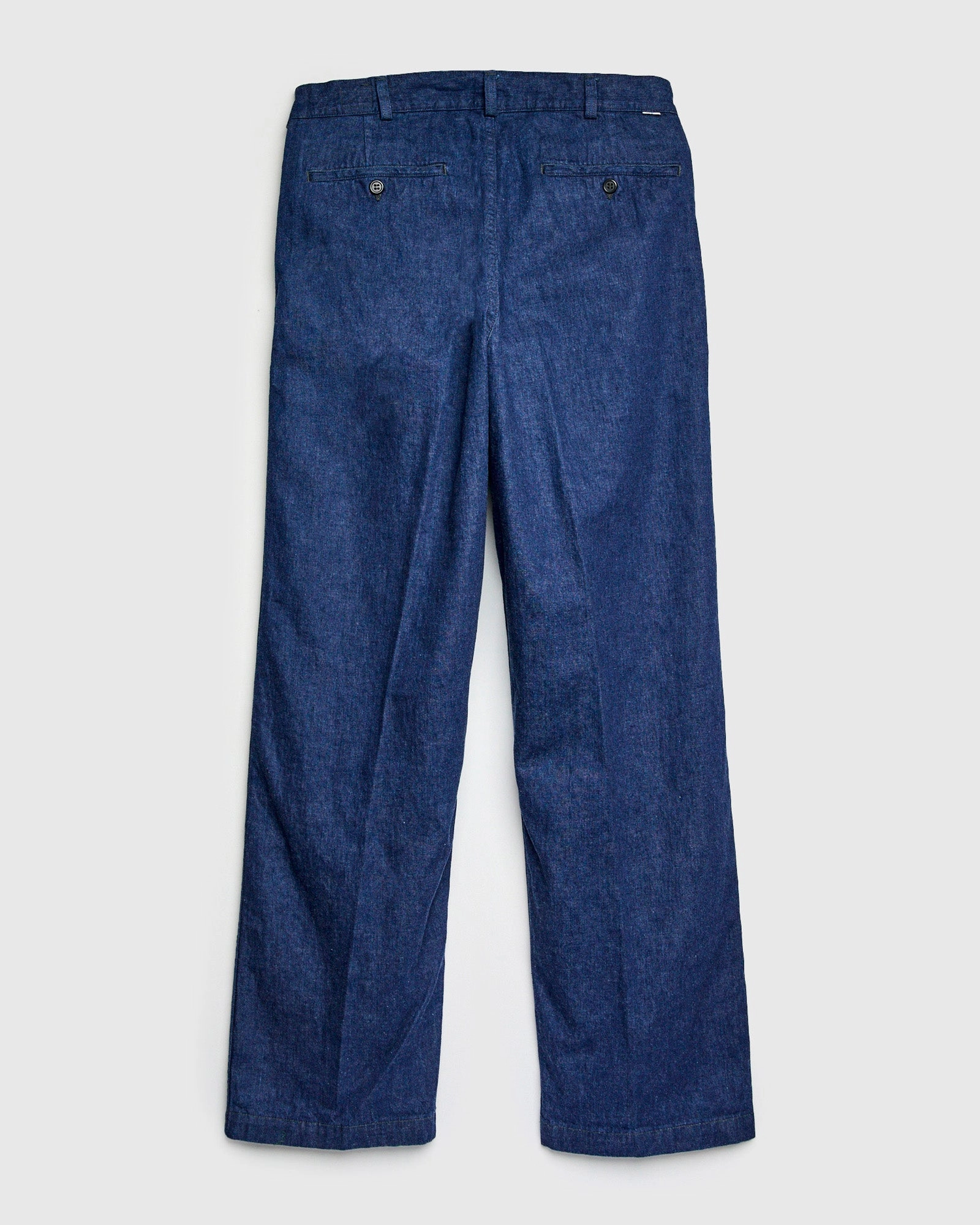 Two Tuck Denim Wide Trousers in Rinsed Indigo