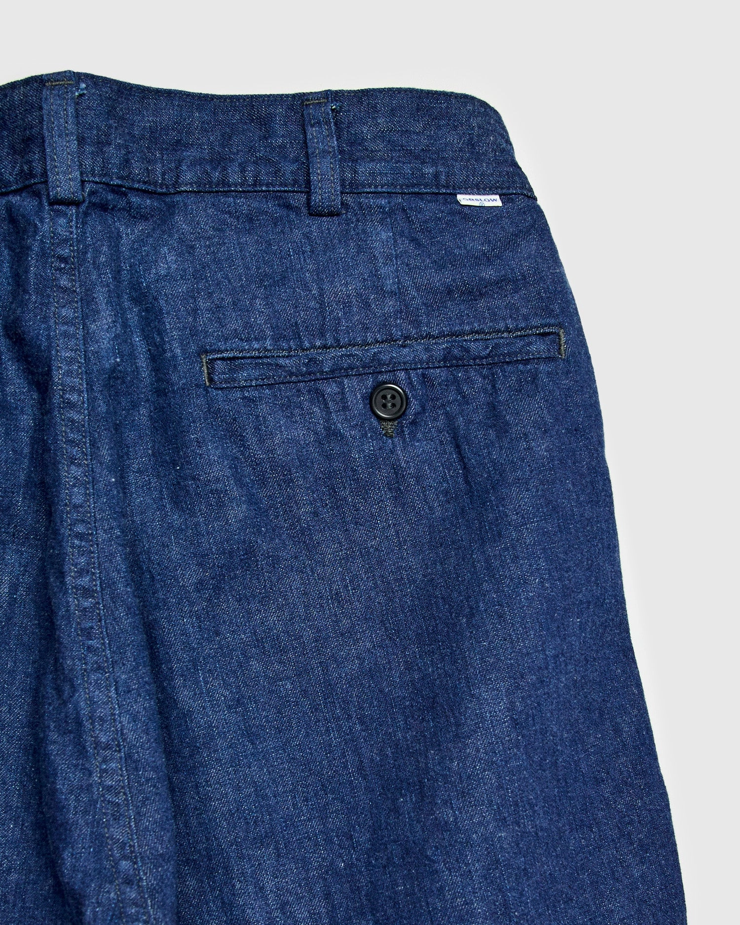 Two Tuck Denim Wide Trousers in Rinsed Indigo