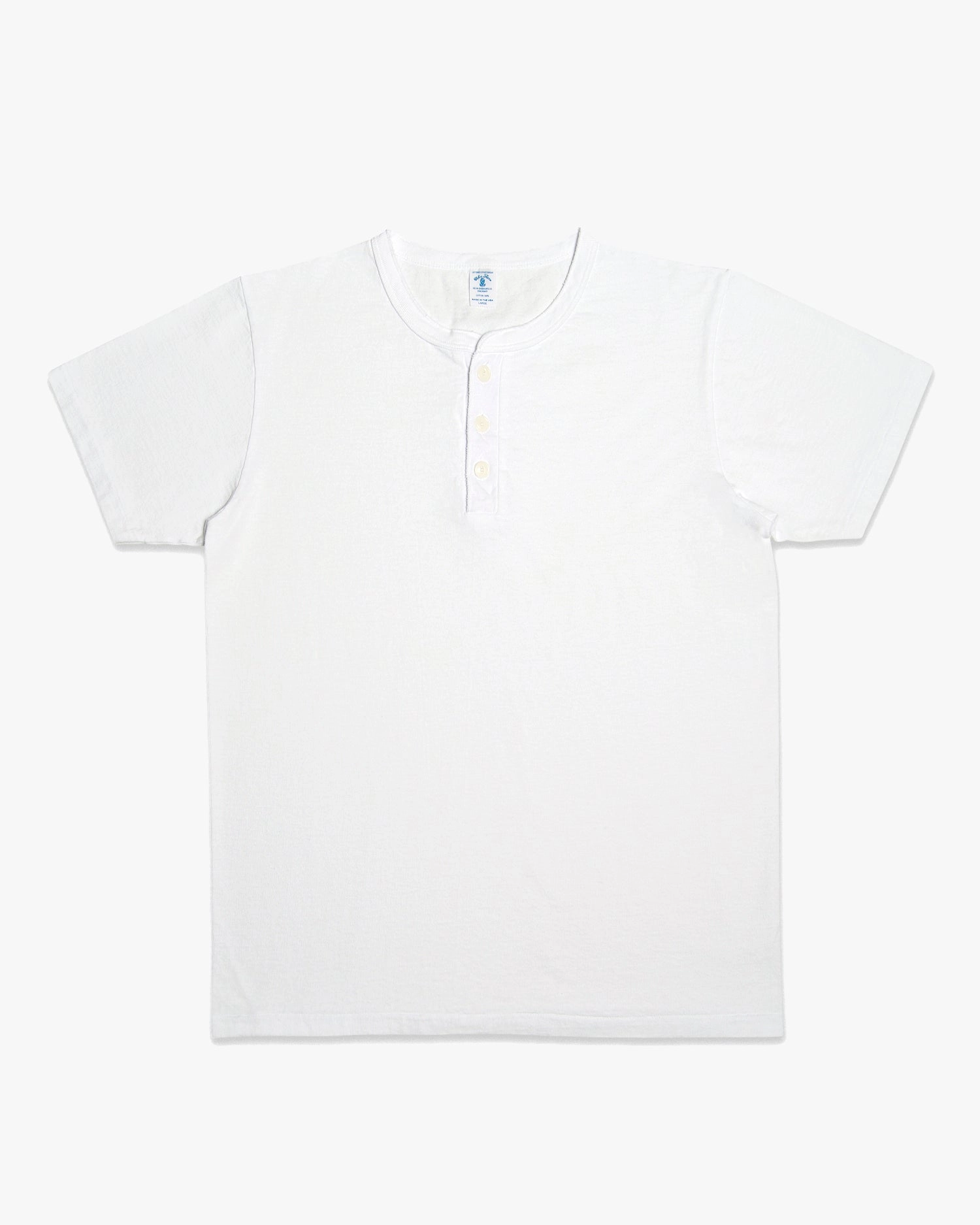 Velva Sheen 14/1 Pigment S/S Henley Tee - White