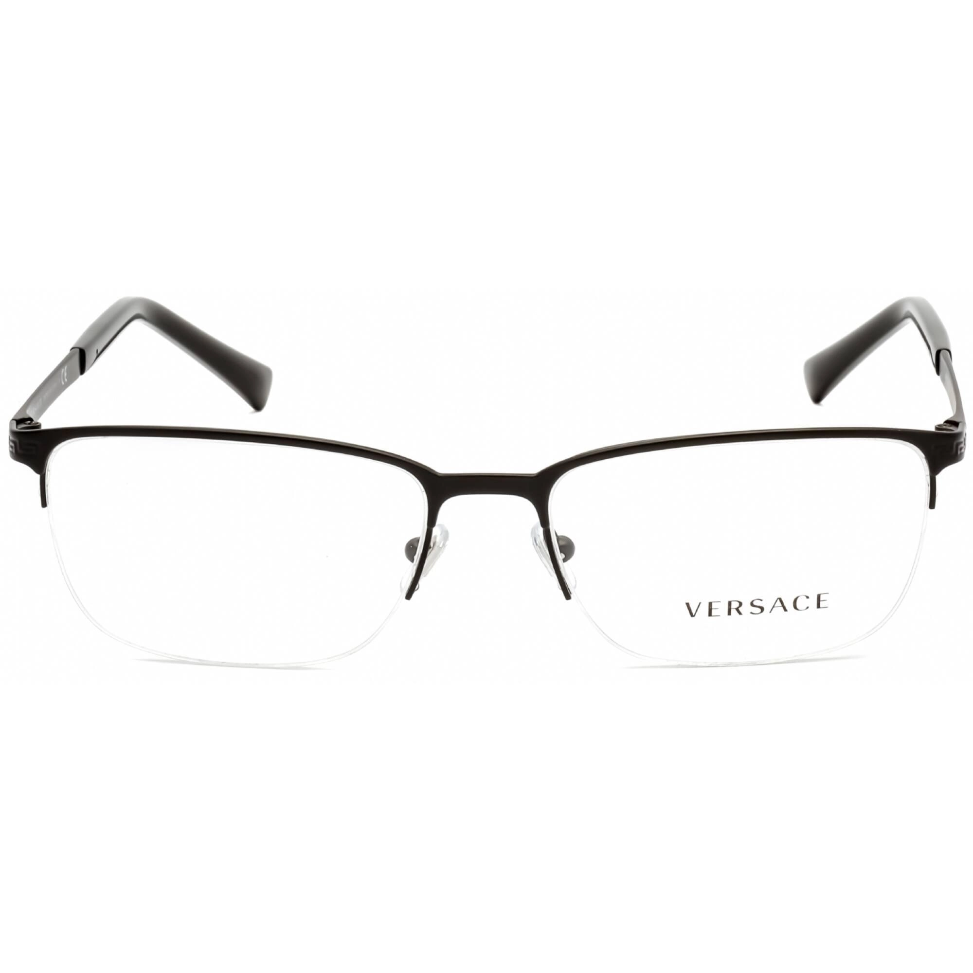 Versace Men's Eyeglasses - Half Rim Matte Black Rectangular Shape Frame | VE1263 1009