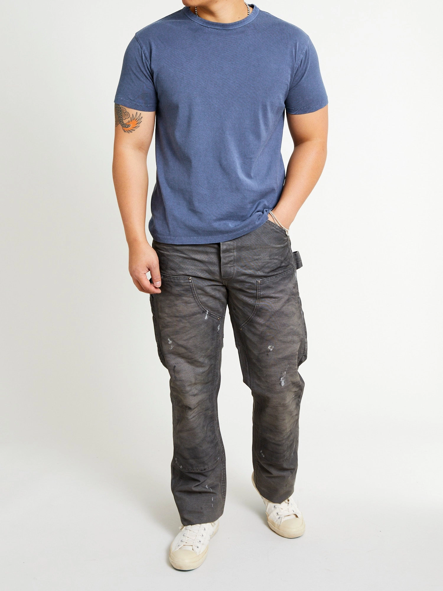 Vintage Knit T-Shirt in Washed Navy