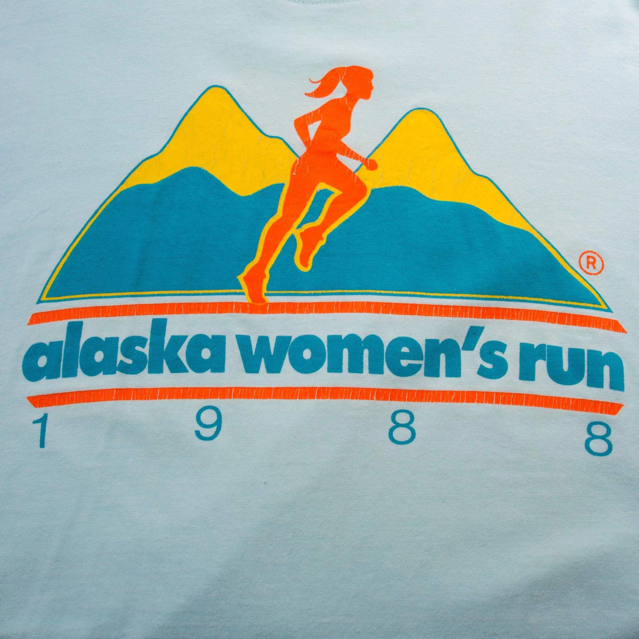 VINTAGE NIKE ALASKA WOMEN'S RUN 1988 TEE SHIRT SIZE SMALL MADE IN USA