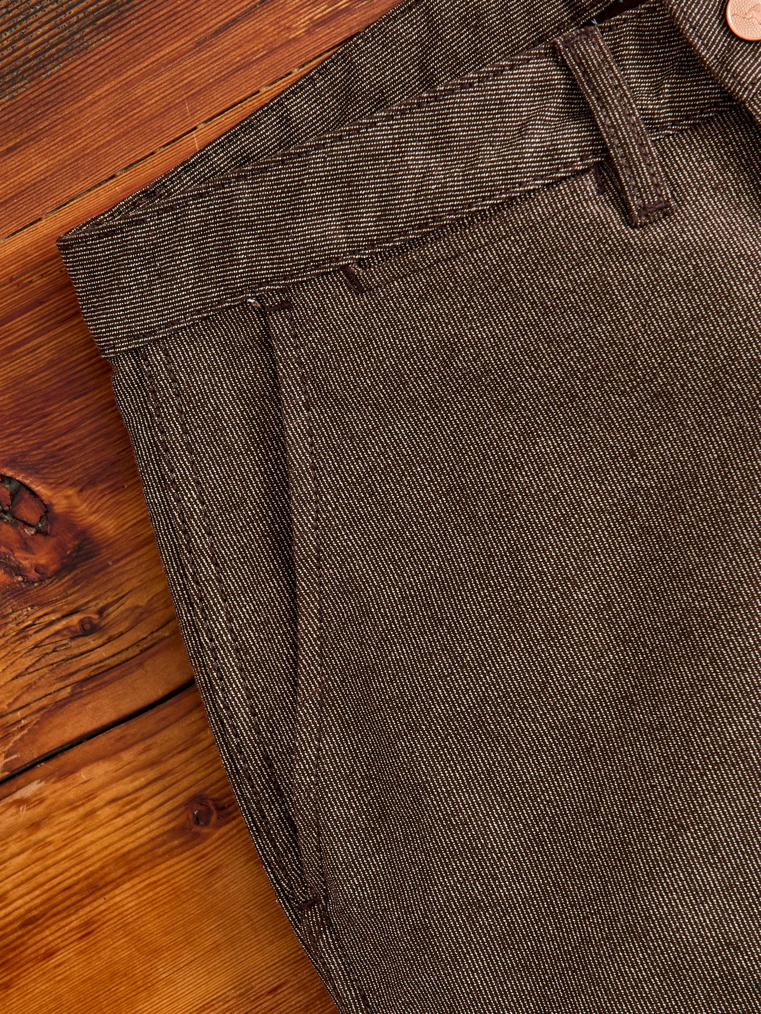 Wabash Stripe Moleskin Chino in Espresso Brown