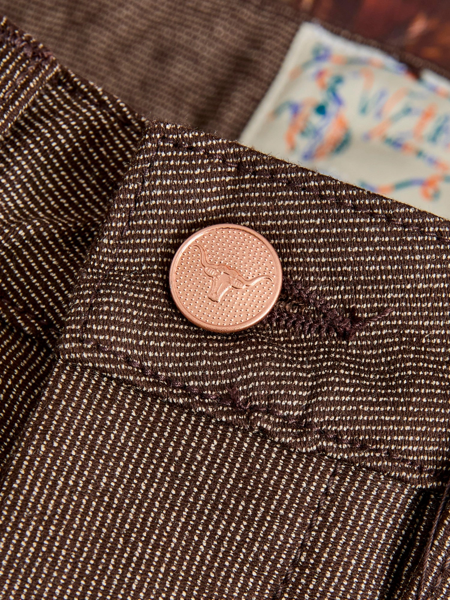 Wabash Stripe Moleskin Chino in Espresso Brown