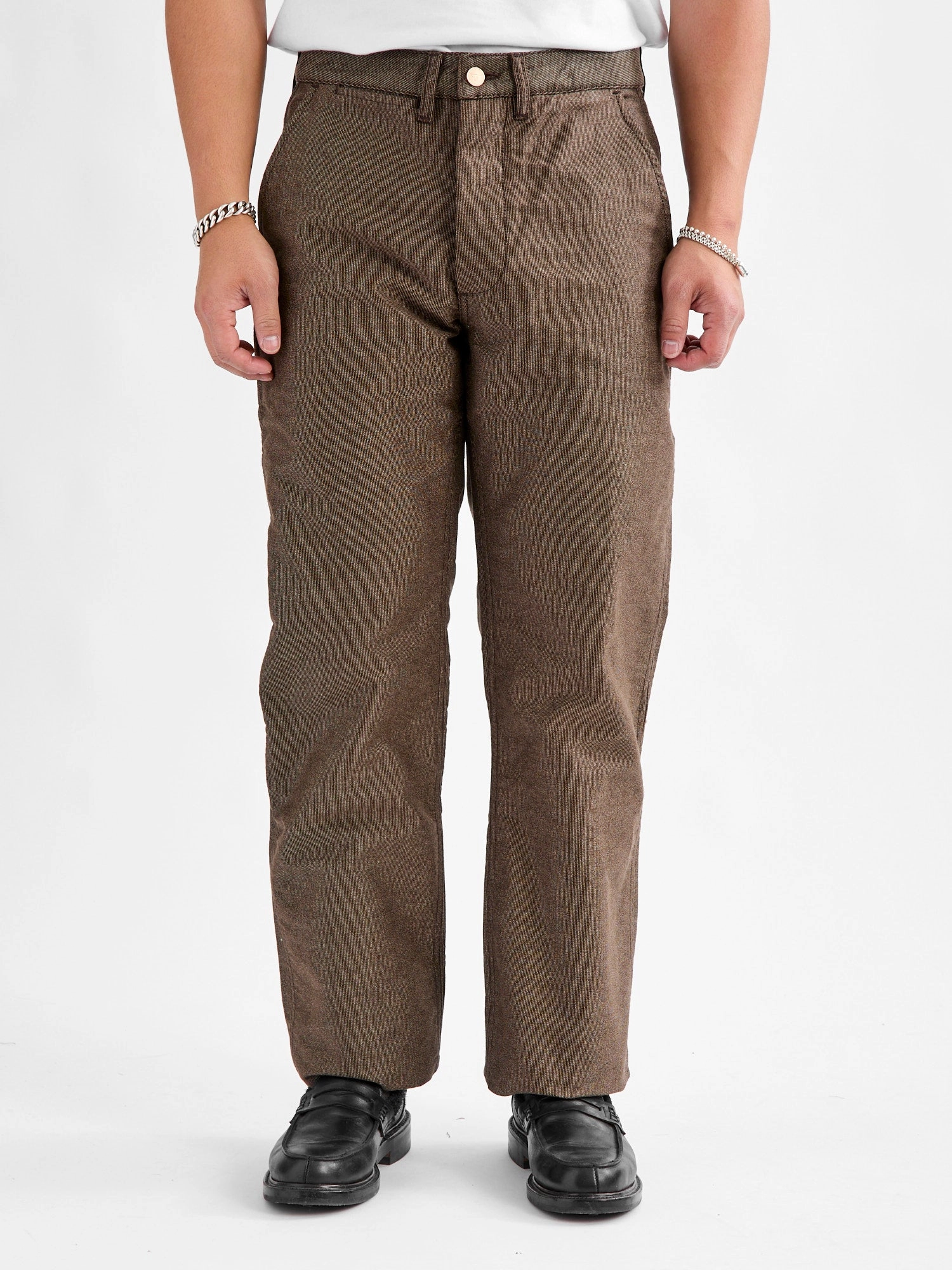 Wabash Stripe Moleskin Chino in Espresso Brown