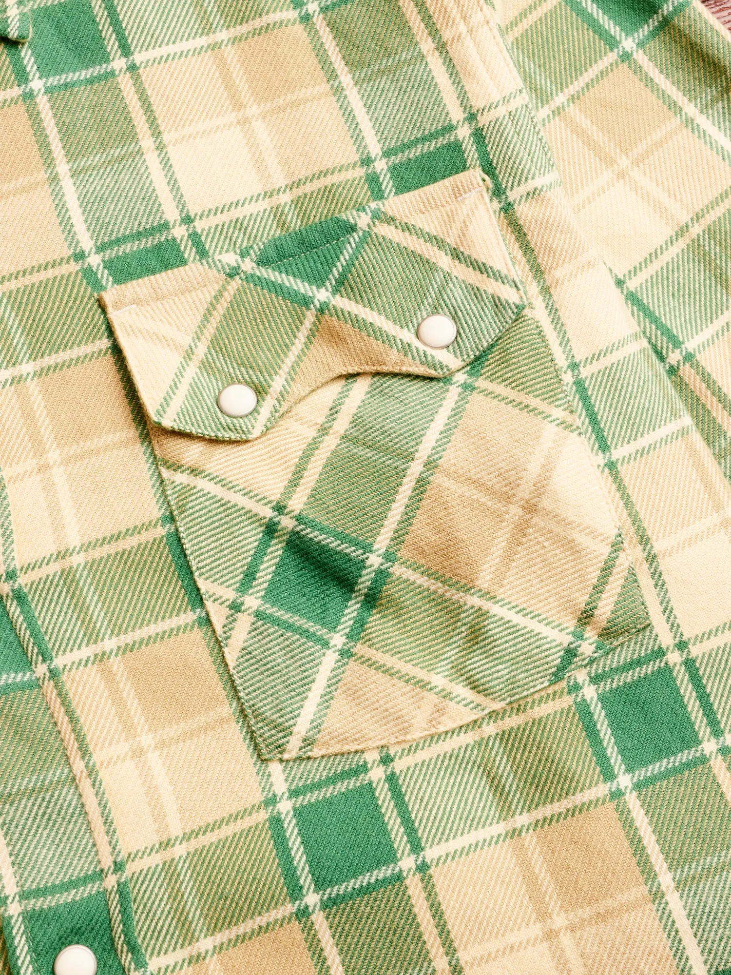 Washed Flannel Pearl Snap Shirt in San Luis Valley