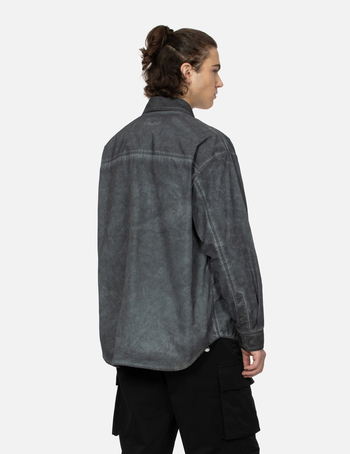 Washed Seagull Embroidery Loose Fit Shirt