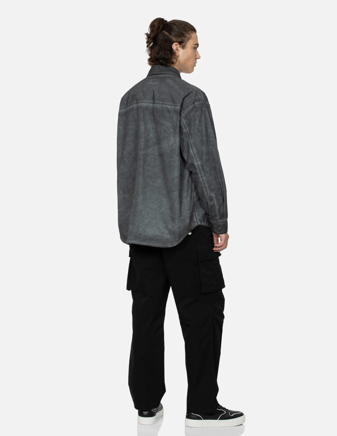 Washed Seagull Embroidery Loose Fit Shirt