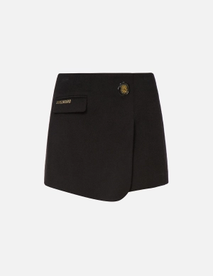 Wax Seal Badge Wrap Front Skort