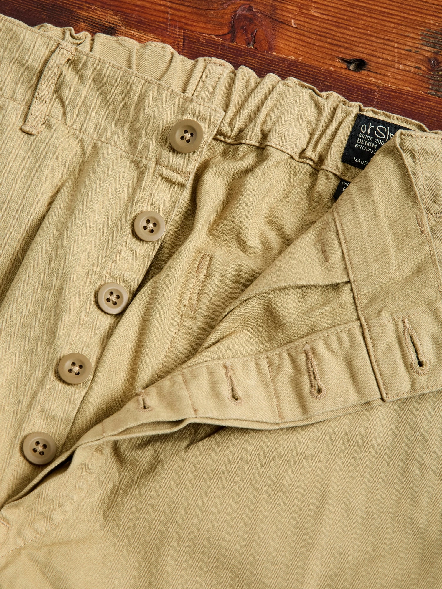 Wide Fit French Work Pants in Khaki