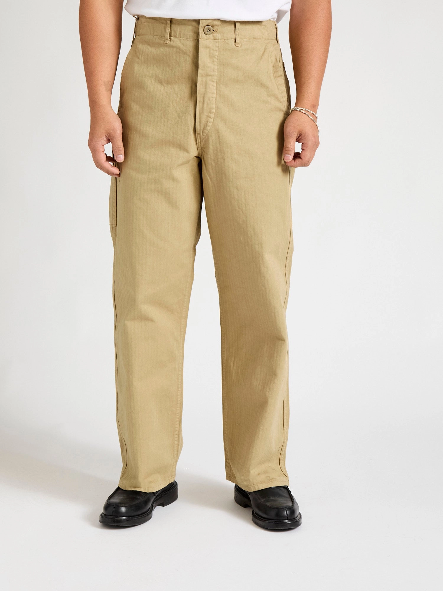 Wide Fit French Work Pants in Khaki