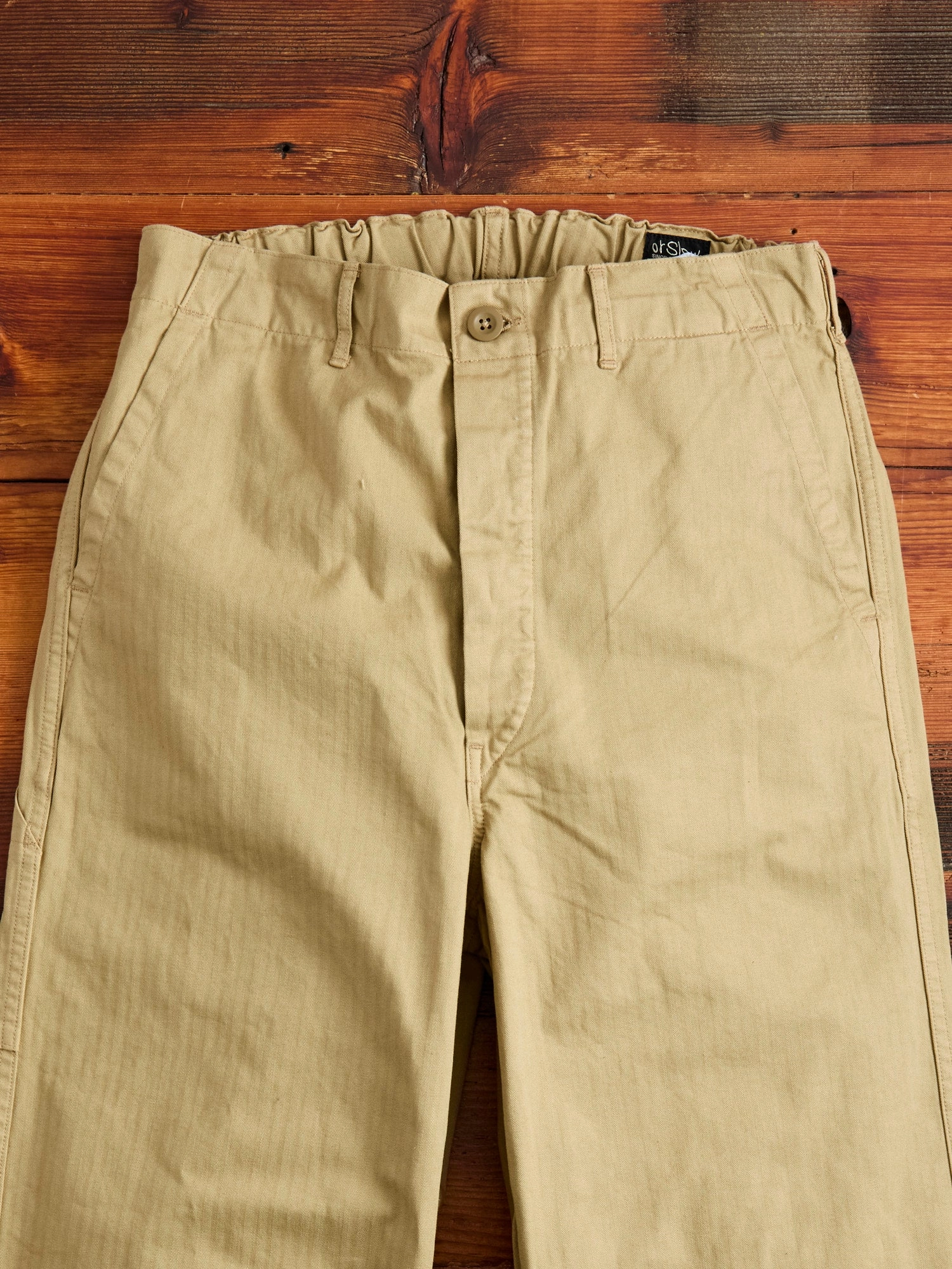 Wide Fit French Work Pants in Khaki