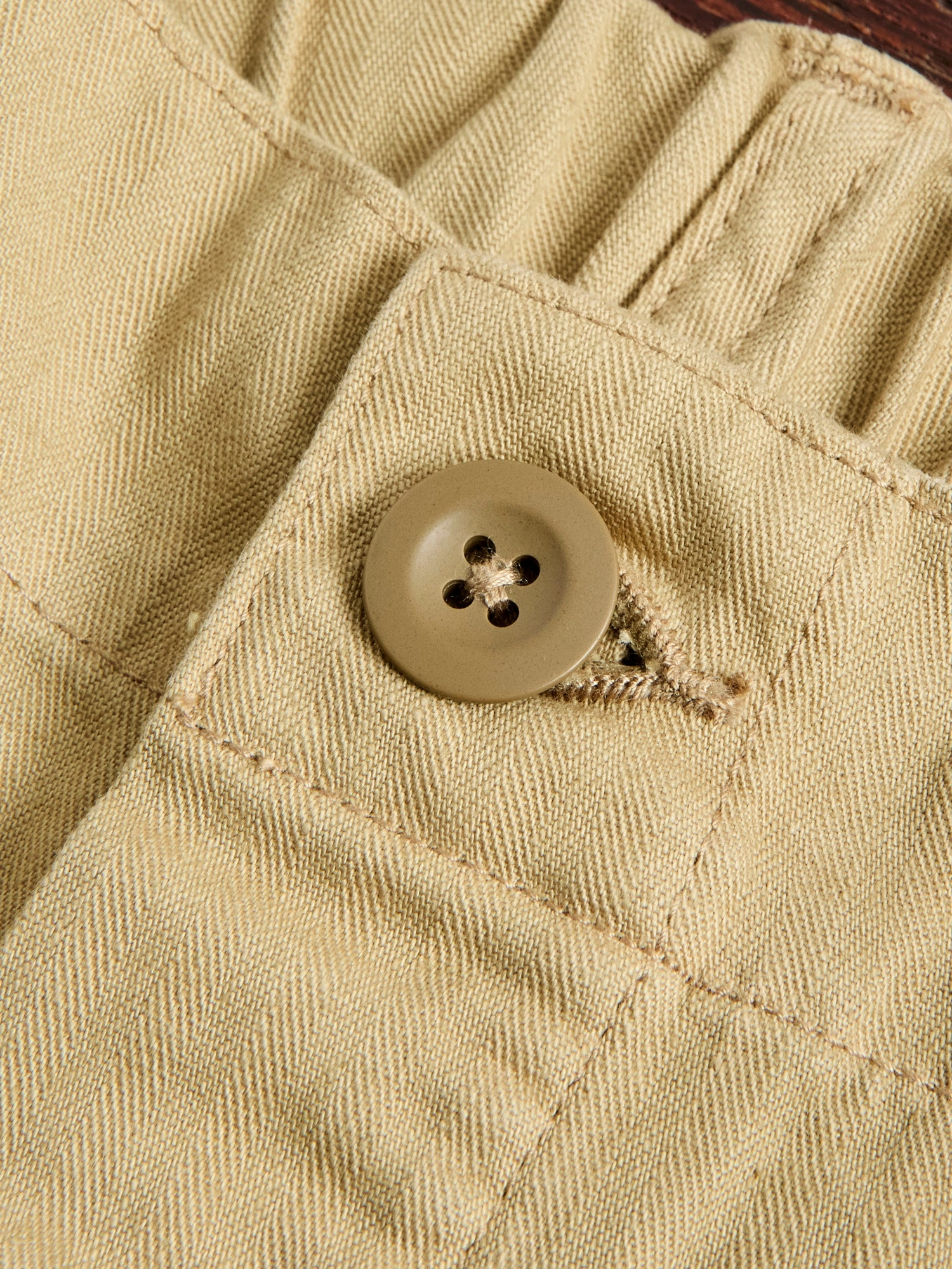 Wide Fit French Work Pants in Khaki