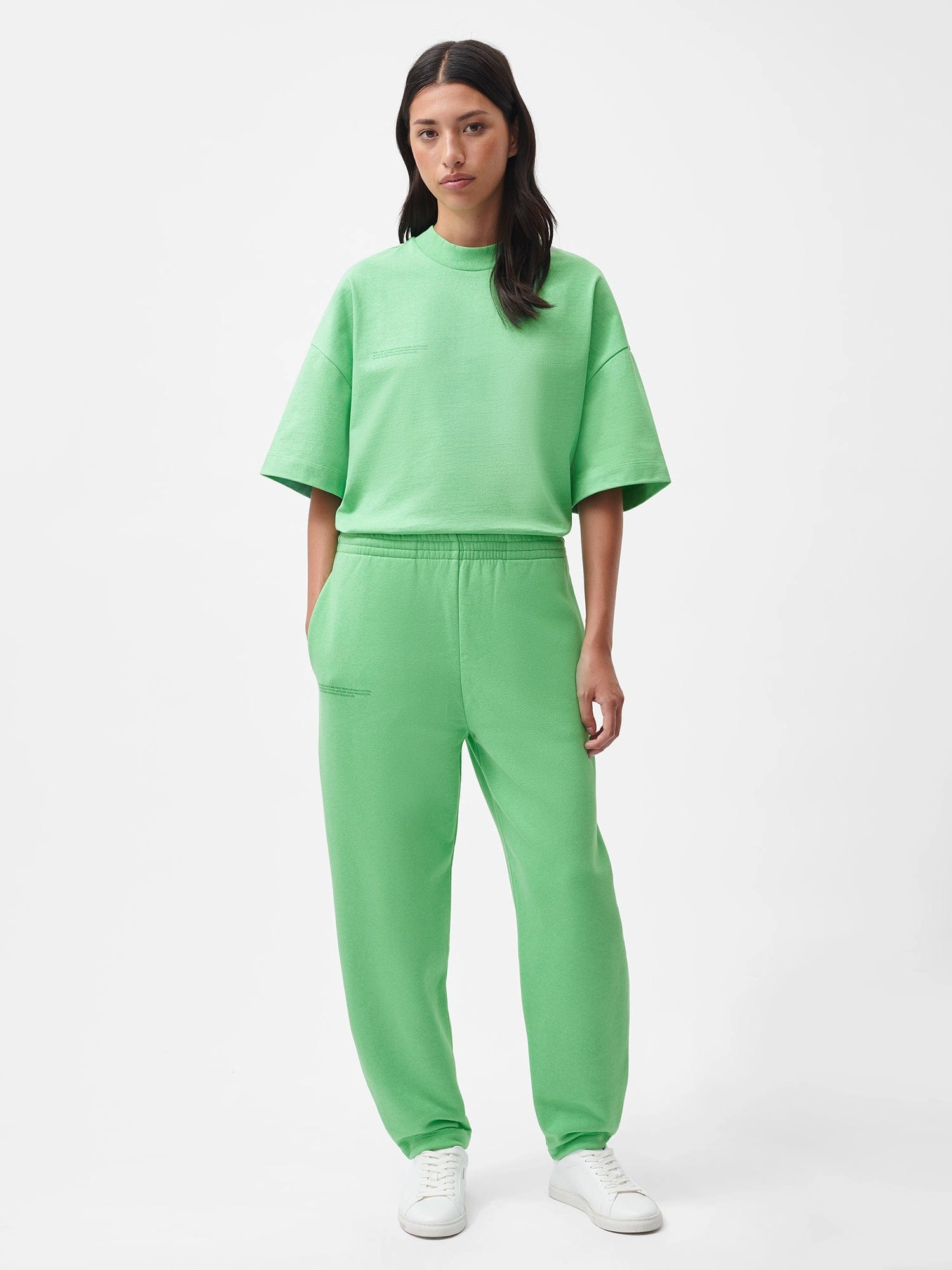 Womens Reclaimed Cotton Barrel-Leg Track Pants—reclaim jade
