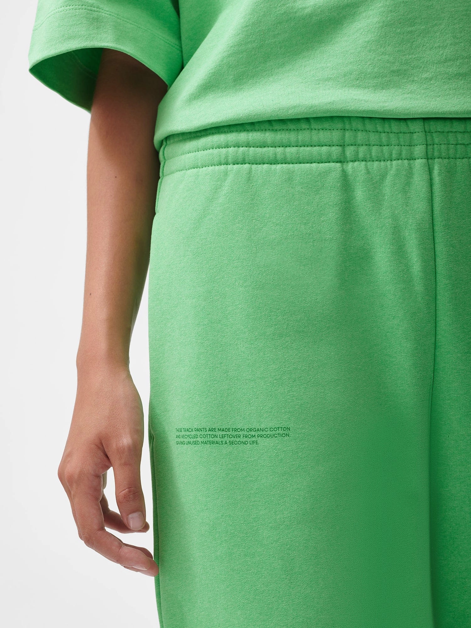 Womens Reclaimed Cotton Barrel-Leg Track Pants—reclaim jade