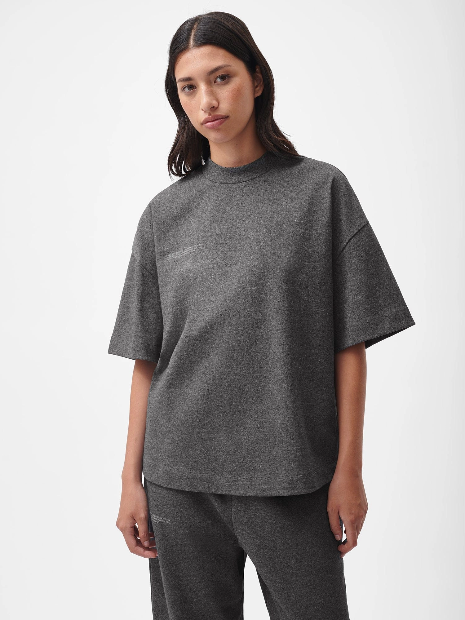 Womens Reclaimed Cotton Boxy T-shirt—reclaim charcoal