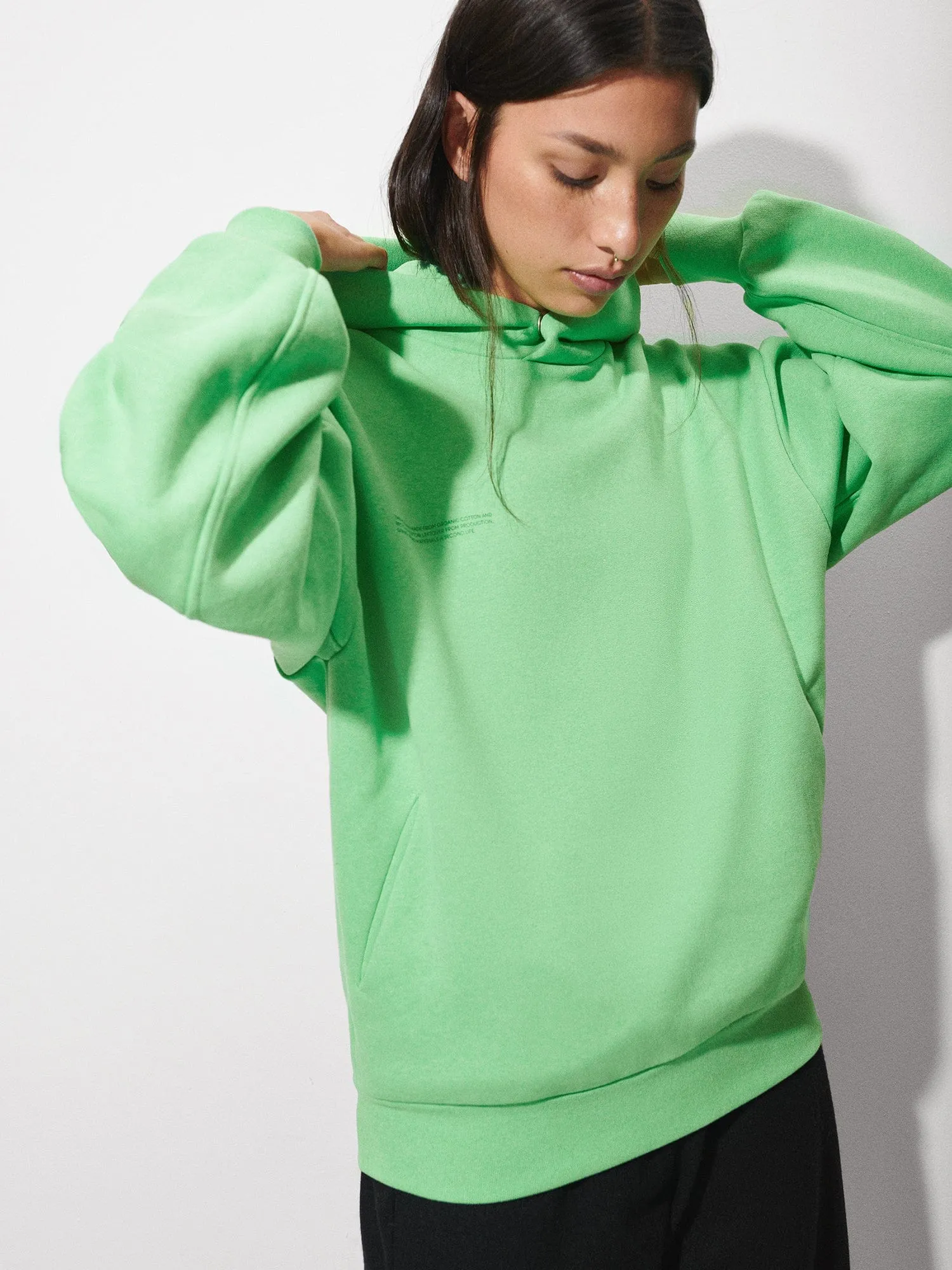 Womens Reclaimed Cotton Hoodie—reclaim jade