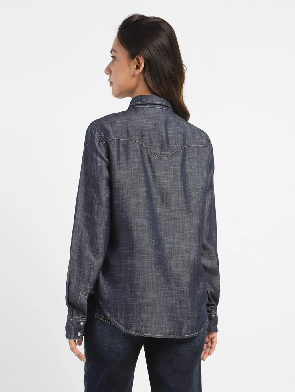 Women's Solid Spread Collar Shirt