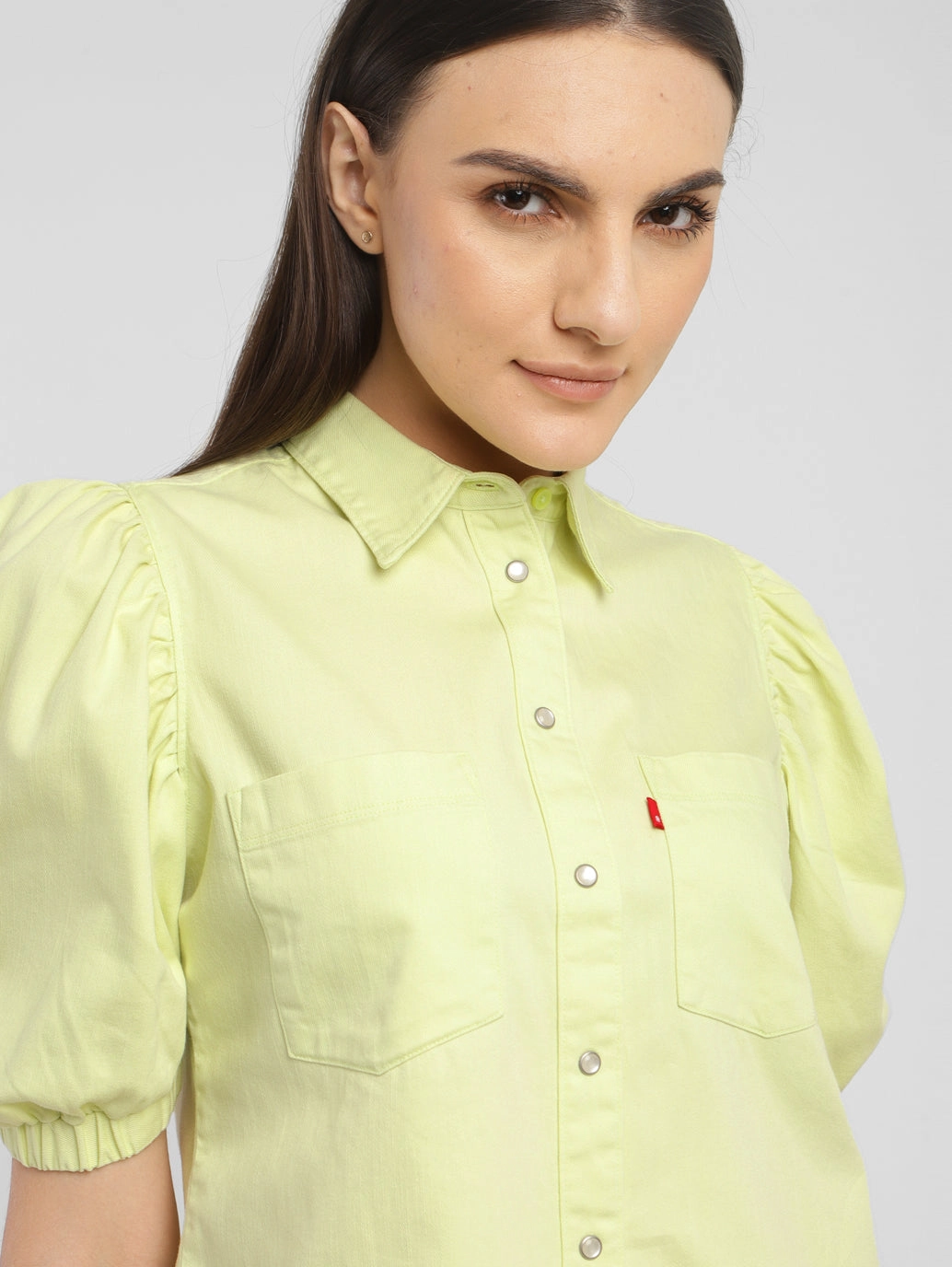 Women's Solid Spread Collar Shirt