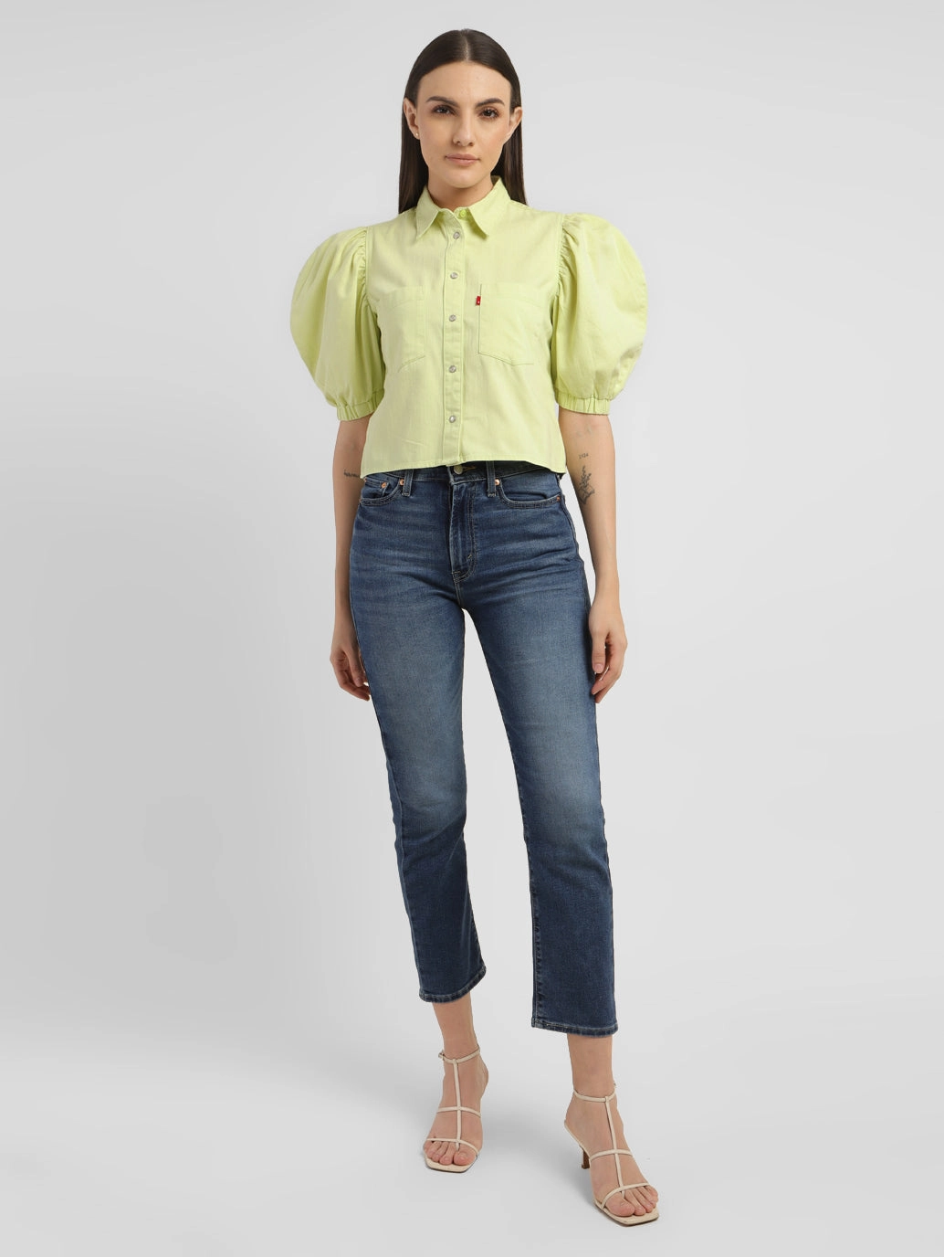 Women's Solid Spread Collar Shirt
