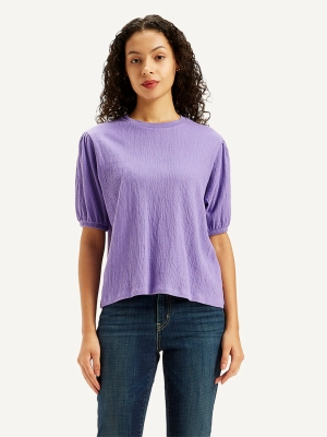 Women's Textured Crew Neck Top