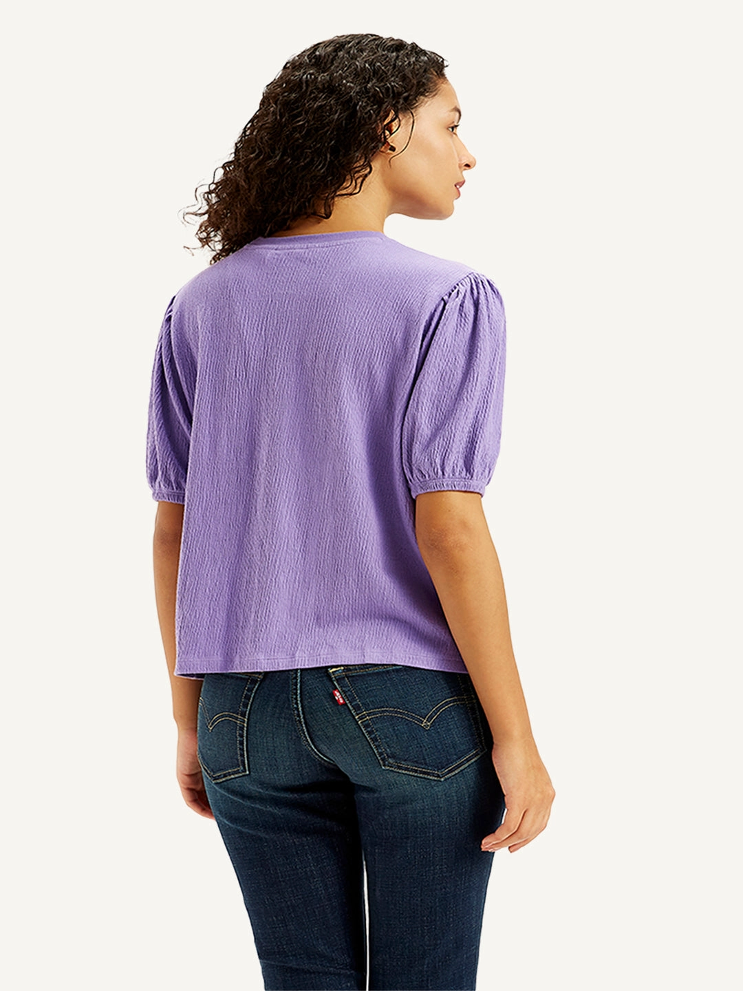 Women's Textured Crew Neck Top