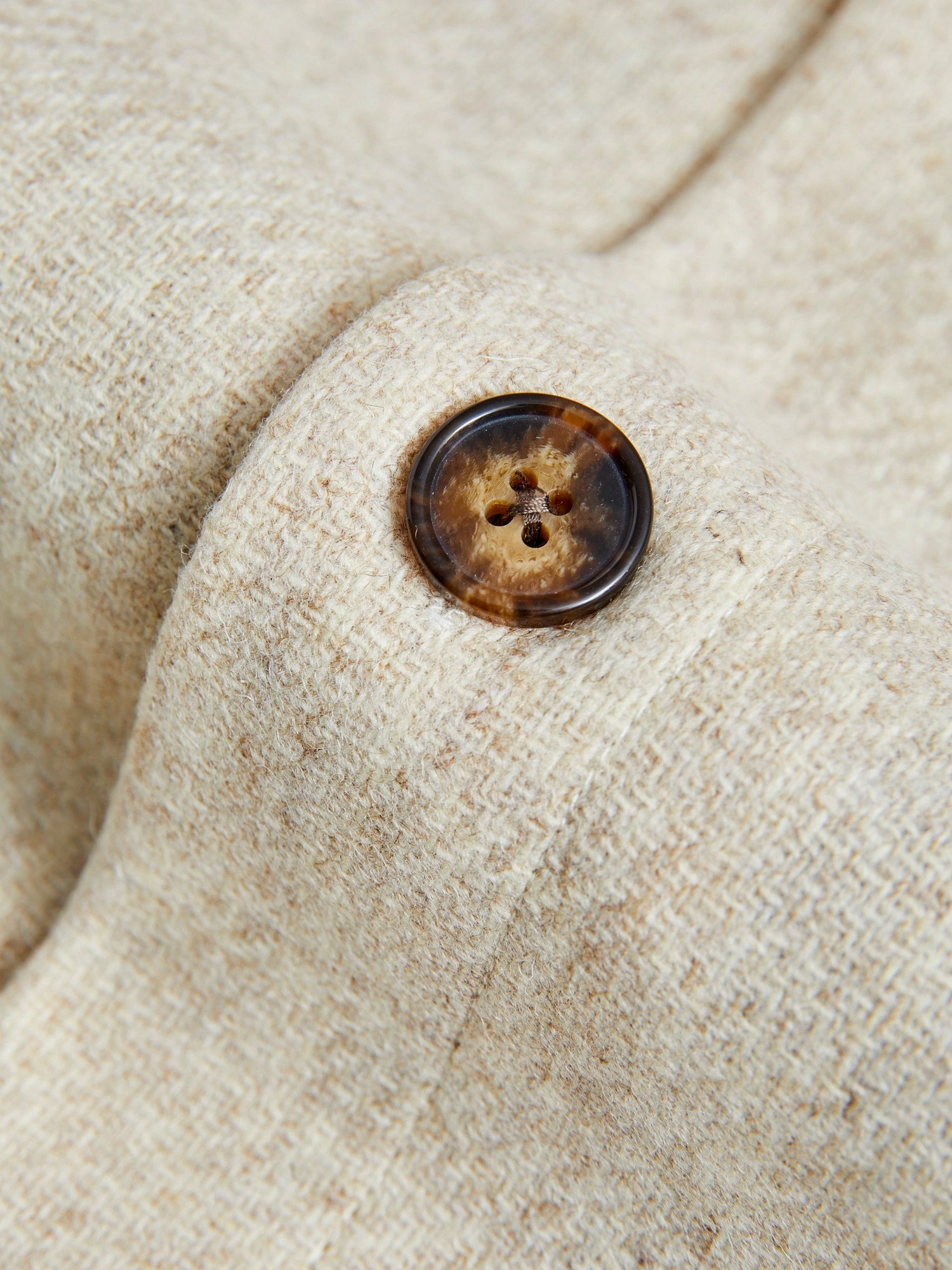 Wool Field Overshirt in Ecru