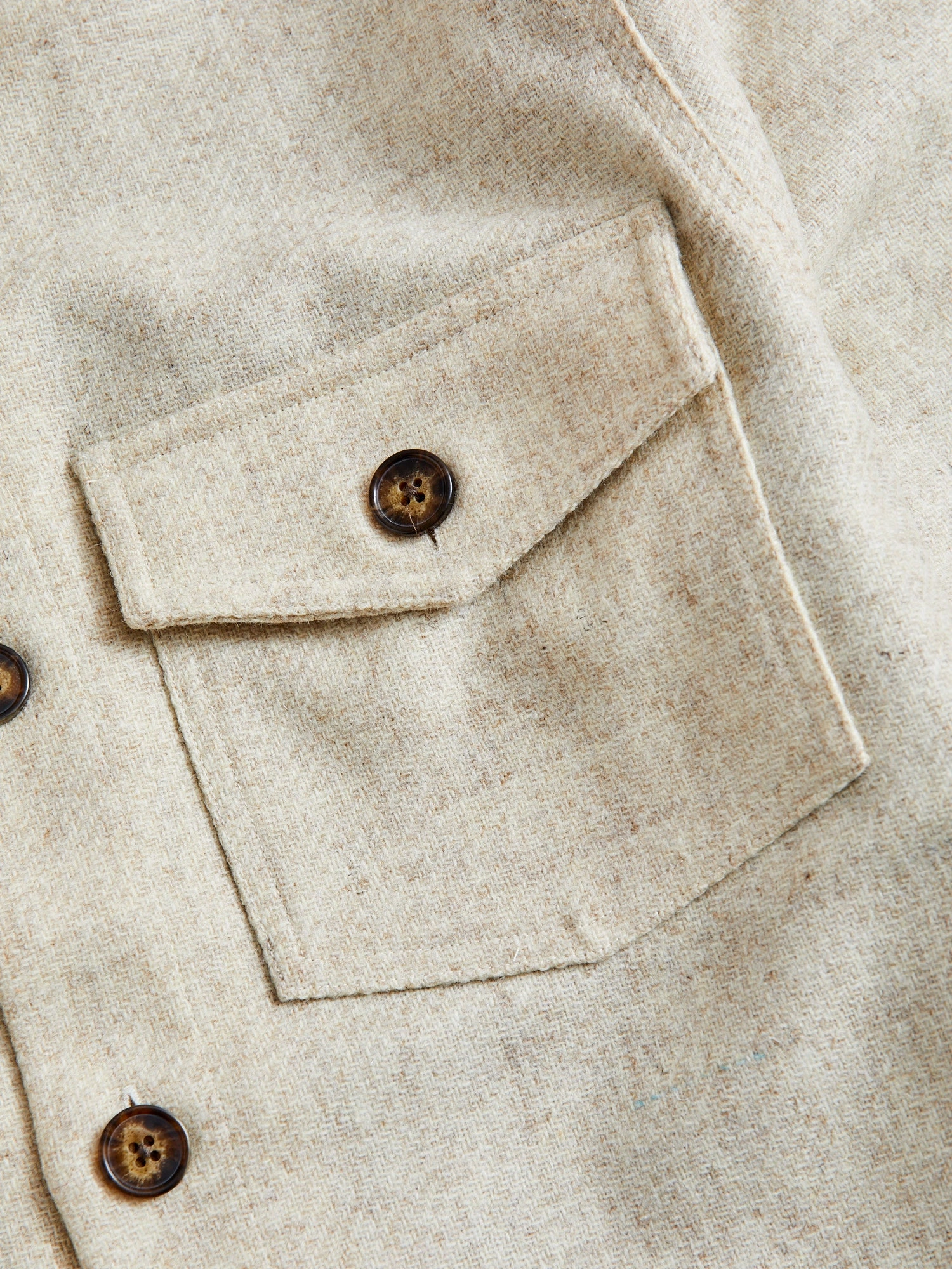 Wool Field Overshirt in Ecru