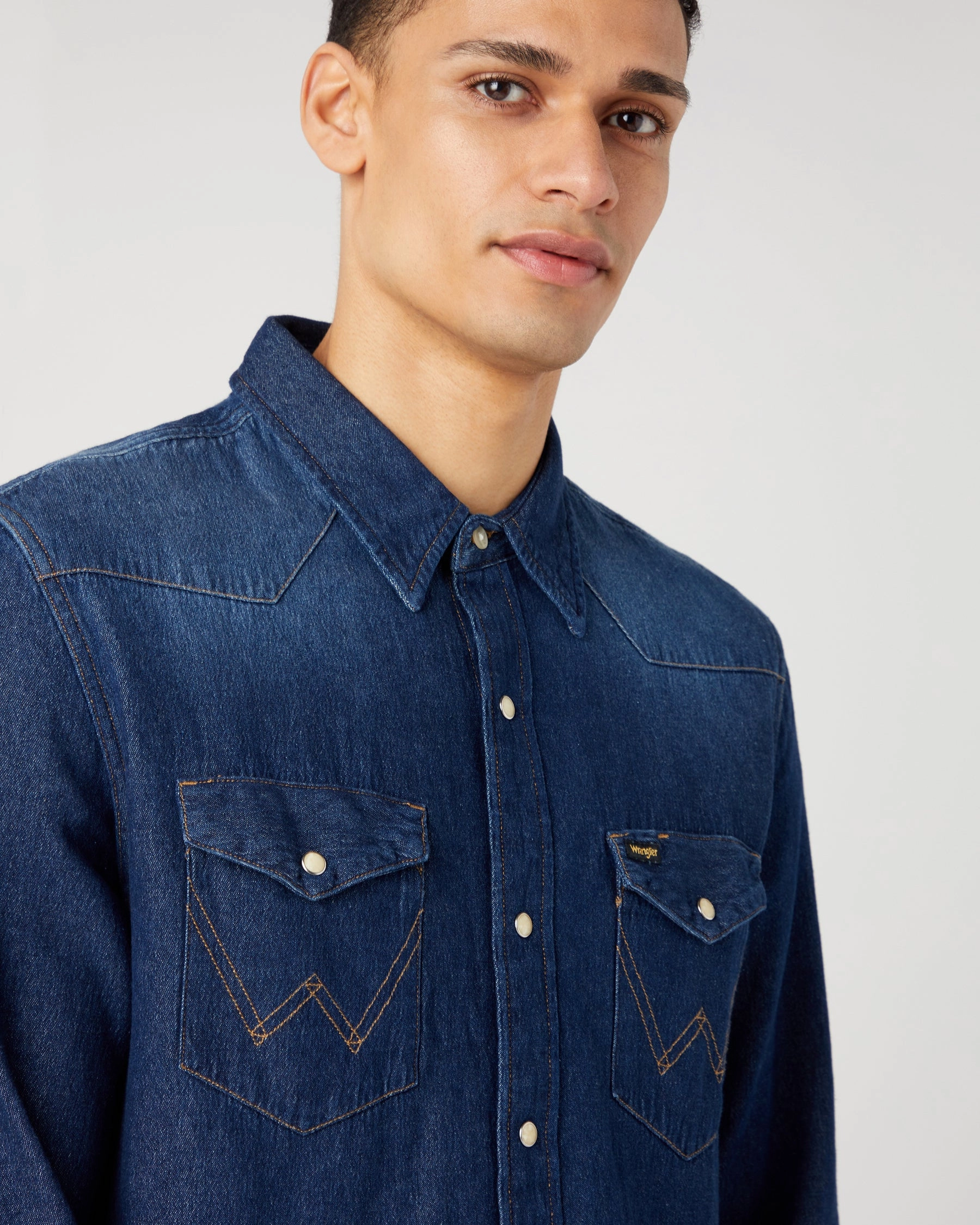 Wrangler Icons 27MW Western Denim Shirt - Darkstone