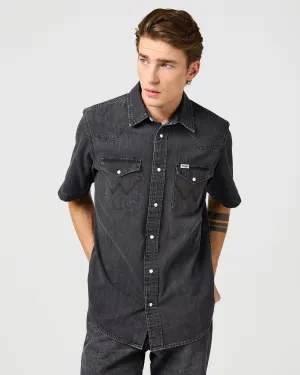 Wrangler S/S Western Denim Shirt - Enchanted Black