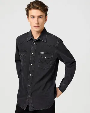 Wrangler Western Denim Shirt - Rinse Black