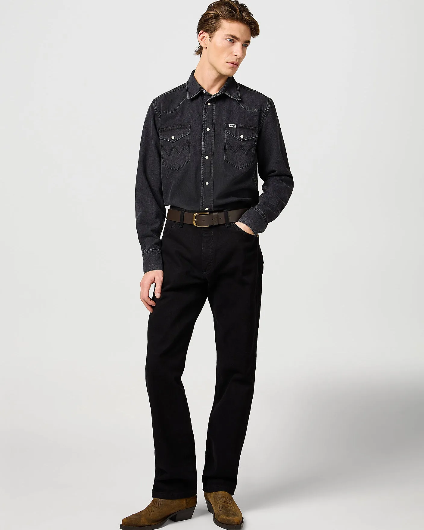 Wrangler Western Denim Shirt - Rinse Black