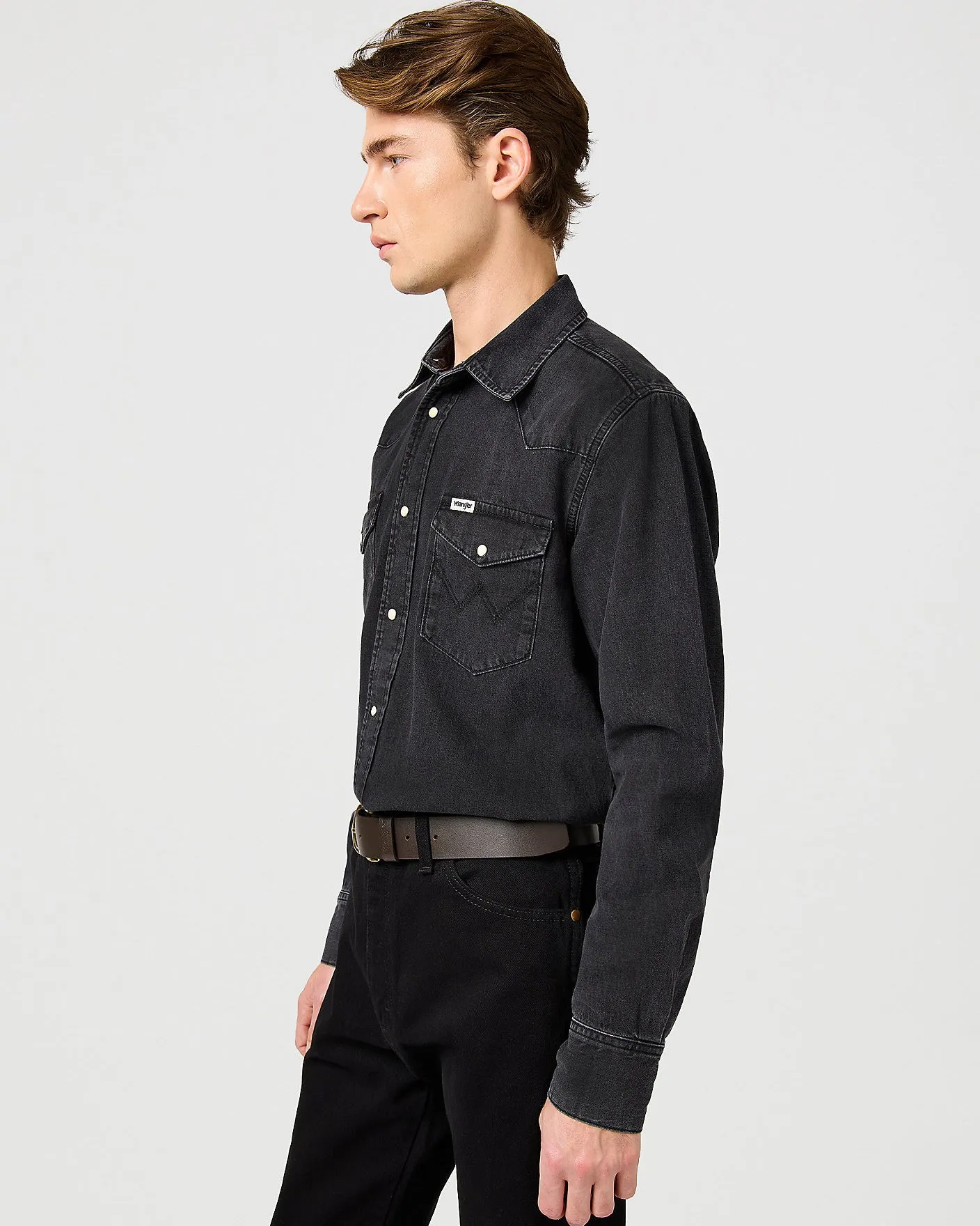 Wrangler Western Denim Shirt - Rinse Black