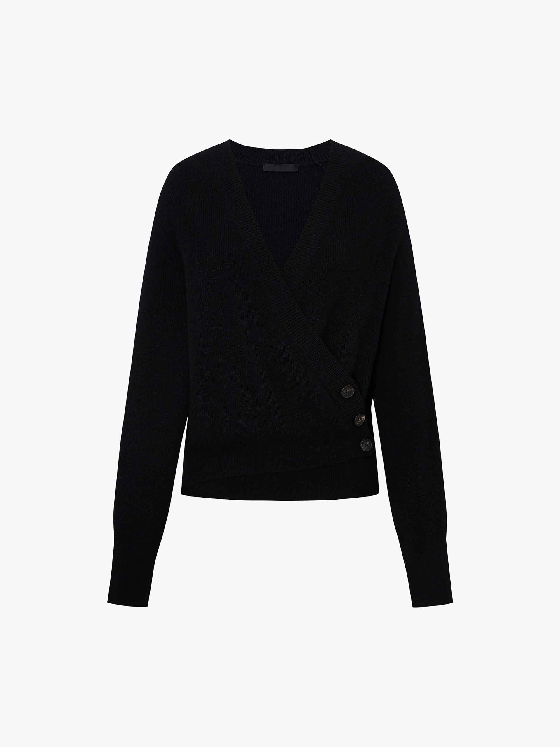 Wrap Detail Wool Sweater