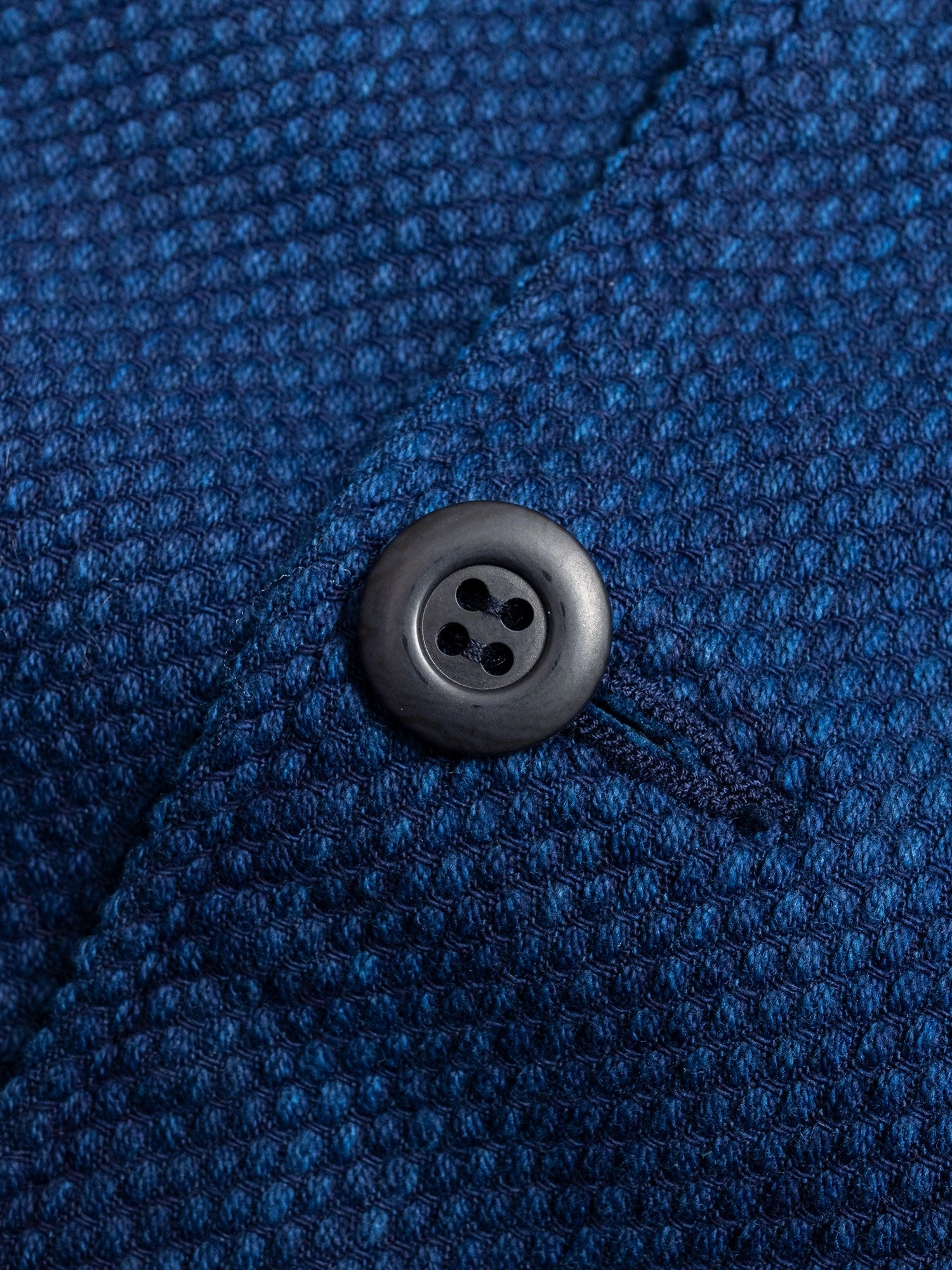 Yarn Dyed Sashiko Overshirt in Indigo