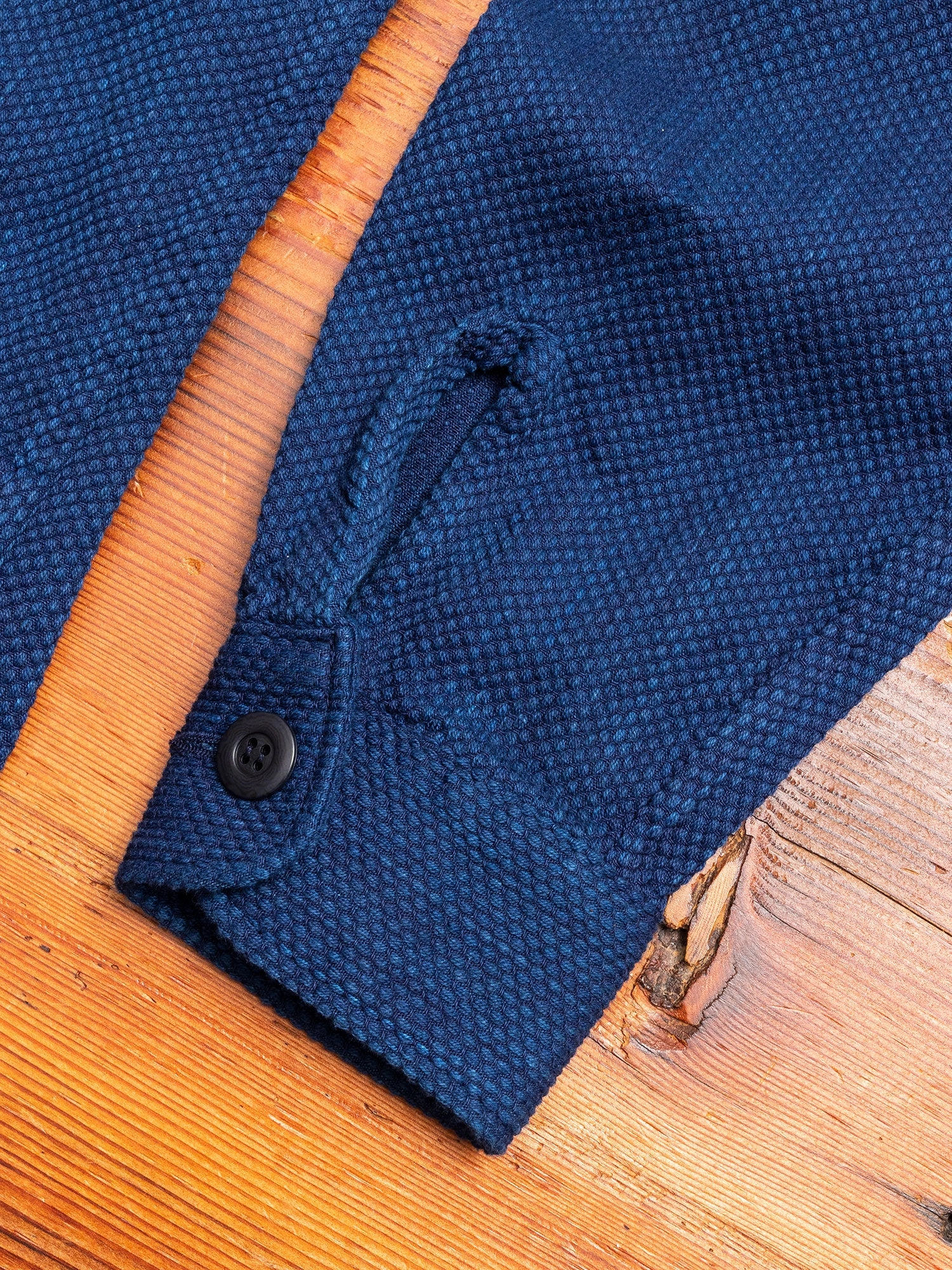 Yarn Dyed Sashiko Overshirt in Indigo