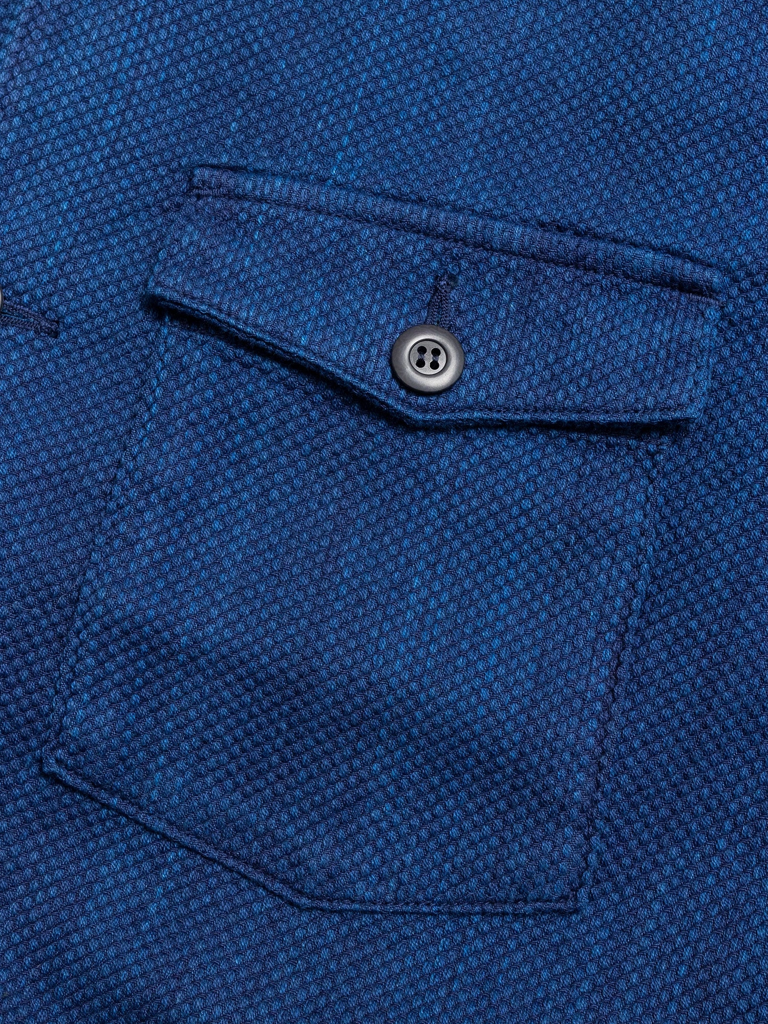 Yarn Dyed Sashiko Overshirt in Indigo